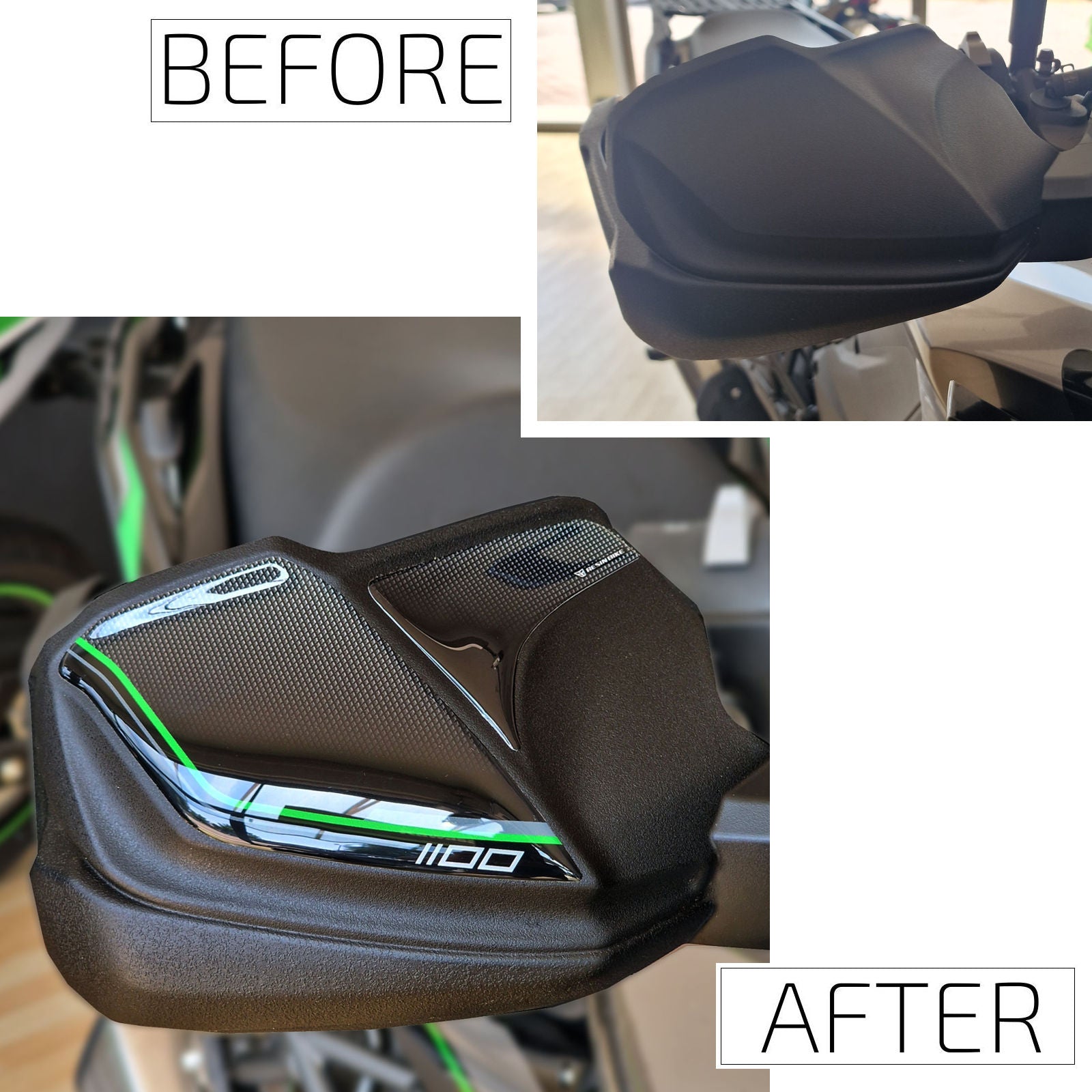 Resin Bike 3D Motorcycle Stickers - Handguards | Kawasaki Versys 1100 2025>2026 -   Pyramid Motorcycle Accessories