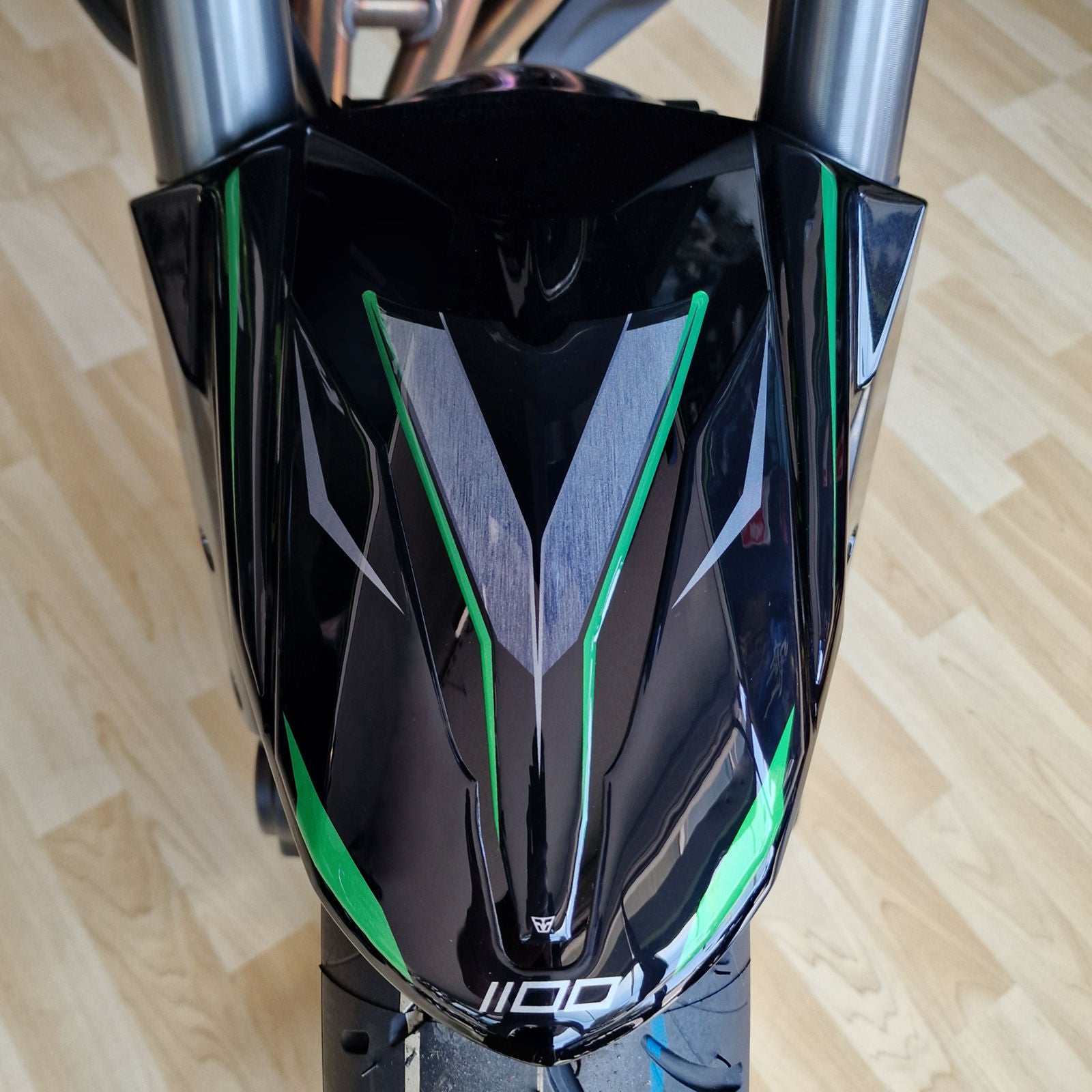 Resin Bike 3D Motorcycle Stickers - Front Fender | Kawasaki Versys 1100 2025>2026 -   Pyramid Motorcycle Accessories