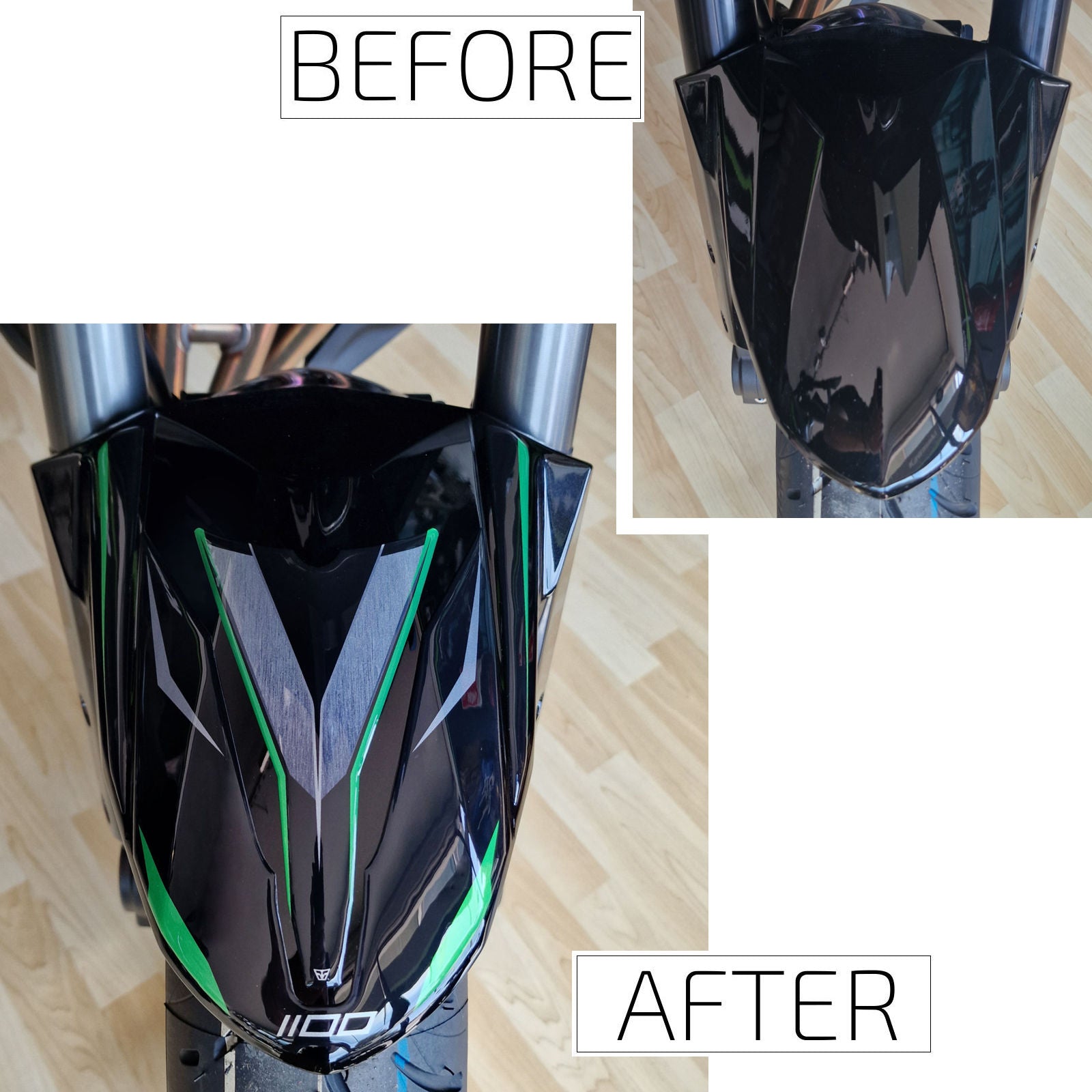 Resin Bike 3D Motorcycle Stickers - Front Fender | Kawasaki Versys 1100 2025>2026 -   Pyramid Motorcycle Accessories