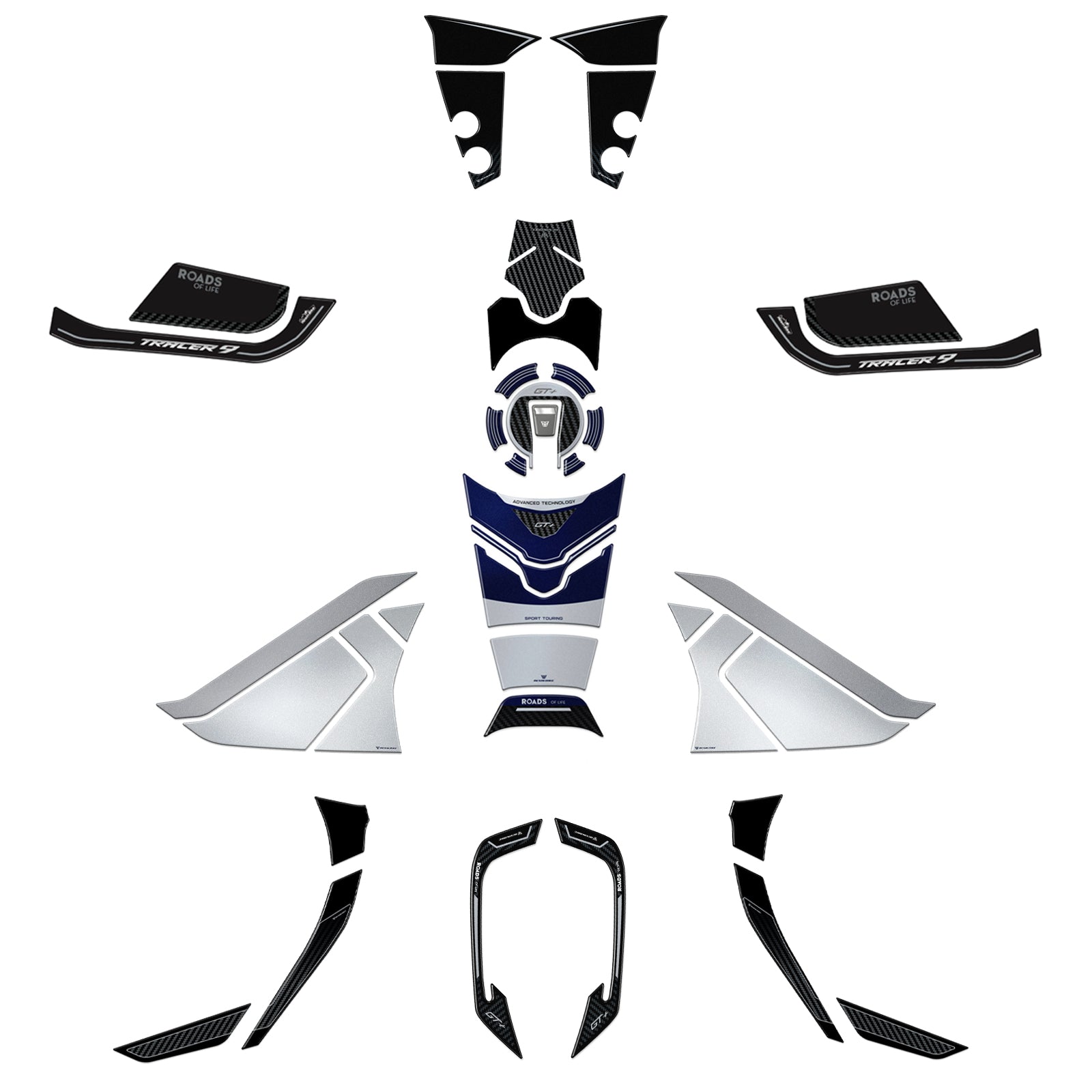 Resin Bike 3D Motorcycle Stickers - Full Kit | Yamaha Tracer 9 GT+ 2025>2026 RB-1000781600009 -   Pyramid Motorcycle Accessories