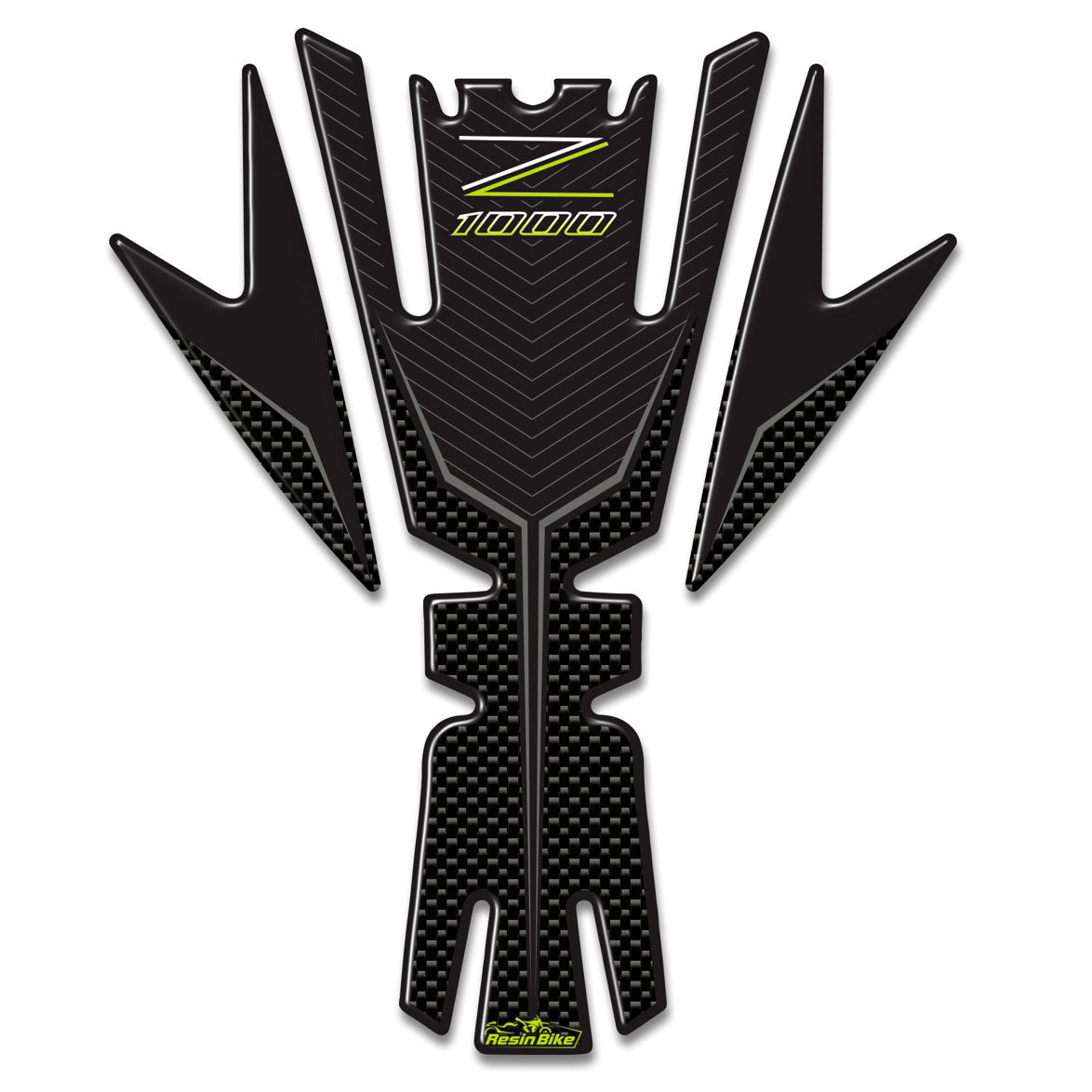 Resin Bike 3D Motorcycle Stickers - Tank Pad | Kawasaki Z 1000 2014>2020 -   Pyramid Motorcycle Accessories