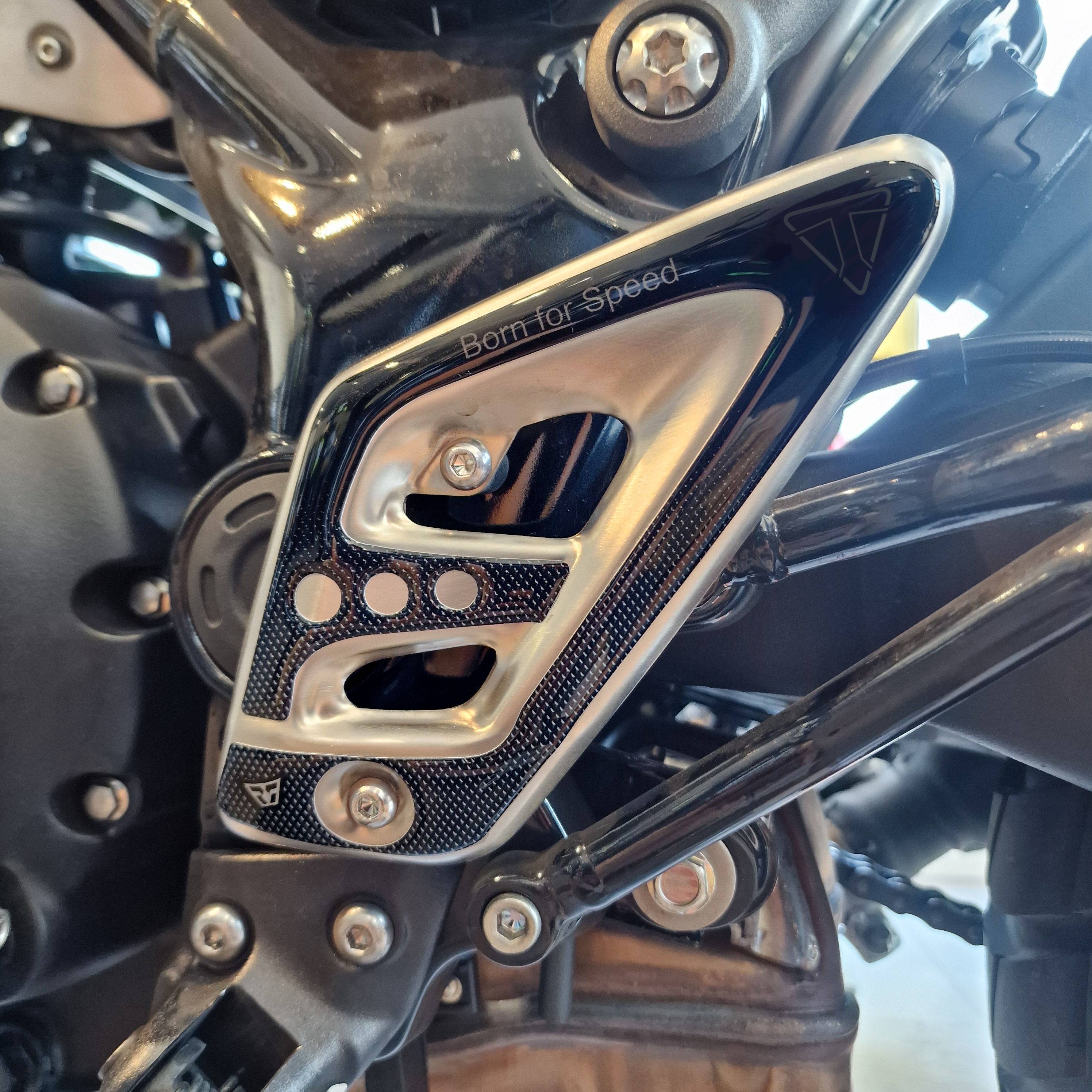 Resin Bike 3D Motorcycle Stickers - Heel Pads | Triumph Scrambler 400 X / Speed 400 2024>2025 -   Pyramid Motorcycle Accessories