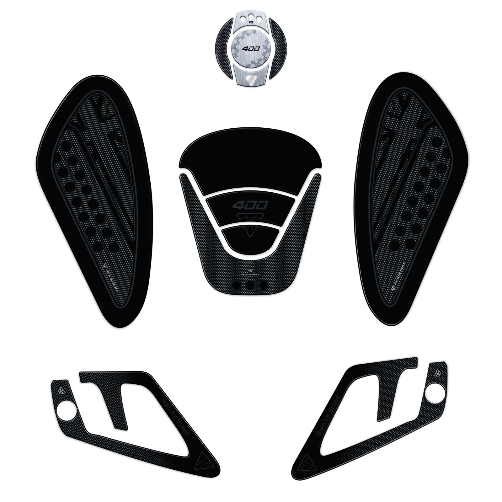 Resin Bike 3D Motorcycle Stickers - Full Kit | Triumph Scrambler 400 X / Speed 400 2024>2025 RB-1000782600008 -   Pyramid Motorcycle Accessories