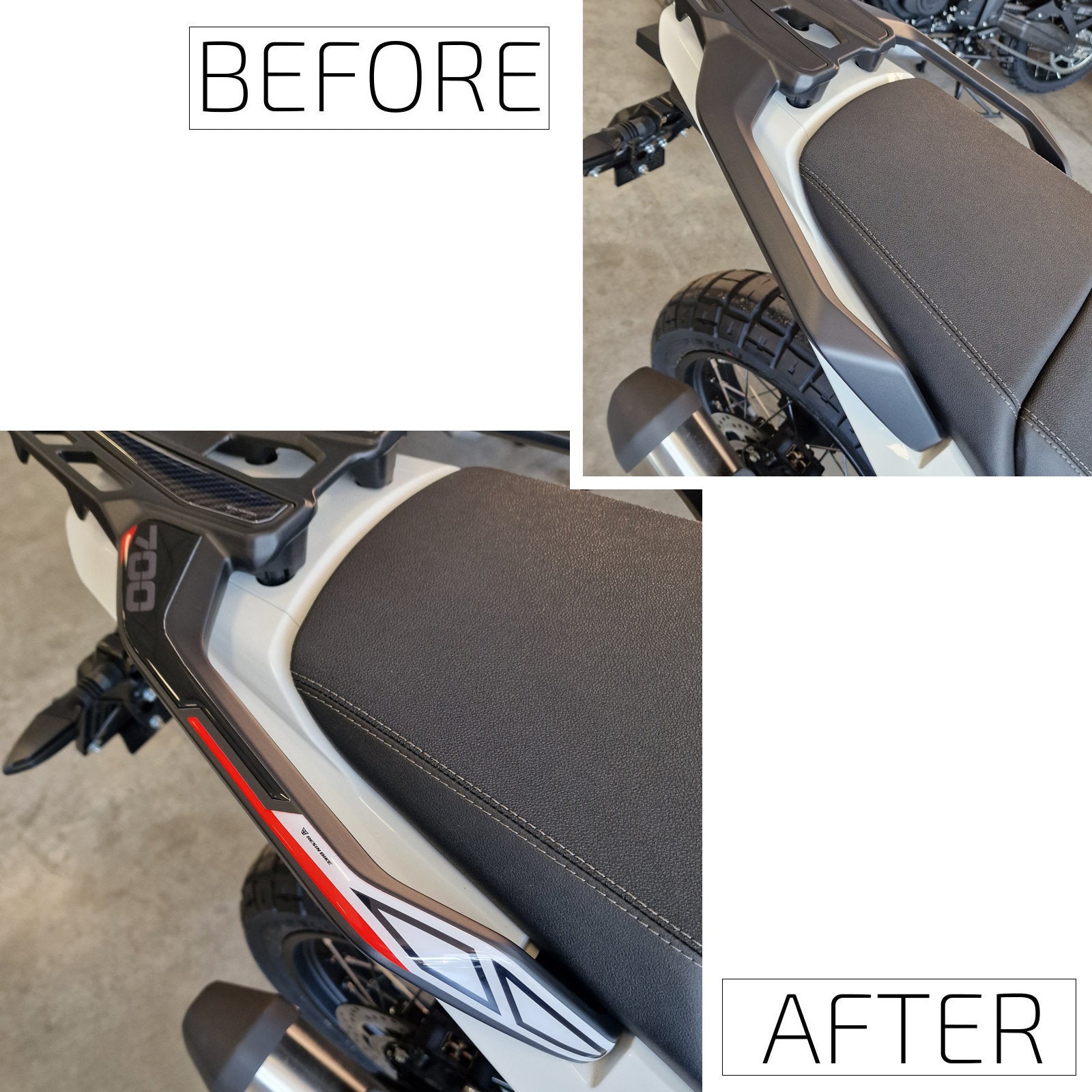 Resin Bike 3D Motorcycle Stickers - Passenger Handles | Moto Morini X-Cape 700 2025>2026 RB-1000788100007 -   Pyramid Motorcycle Accessories