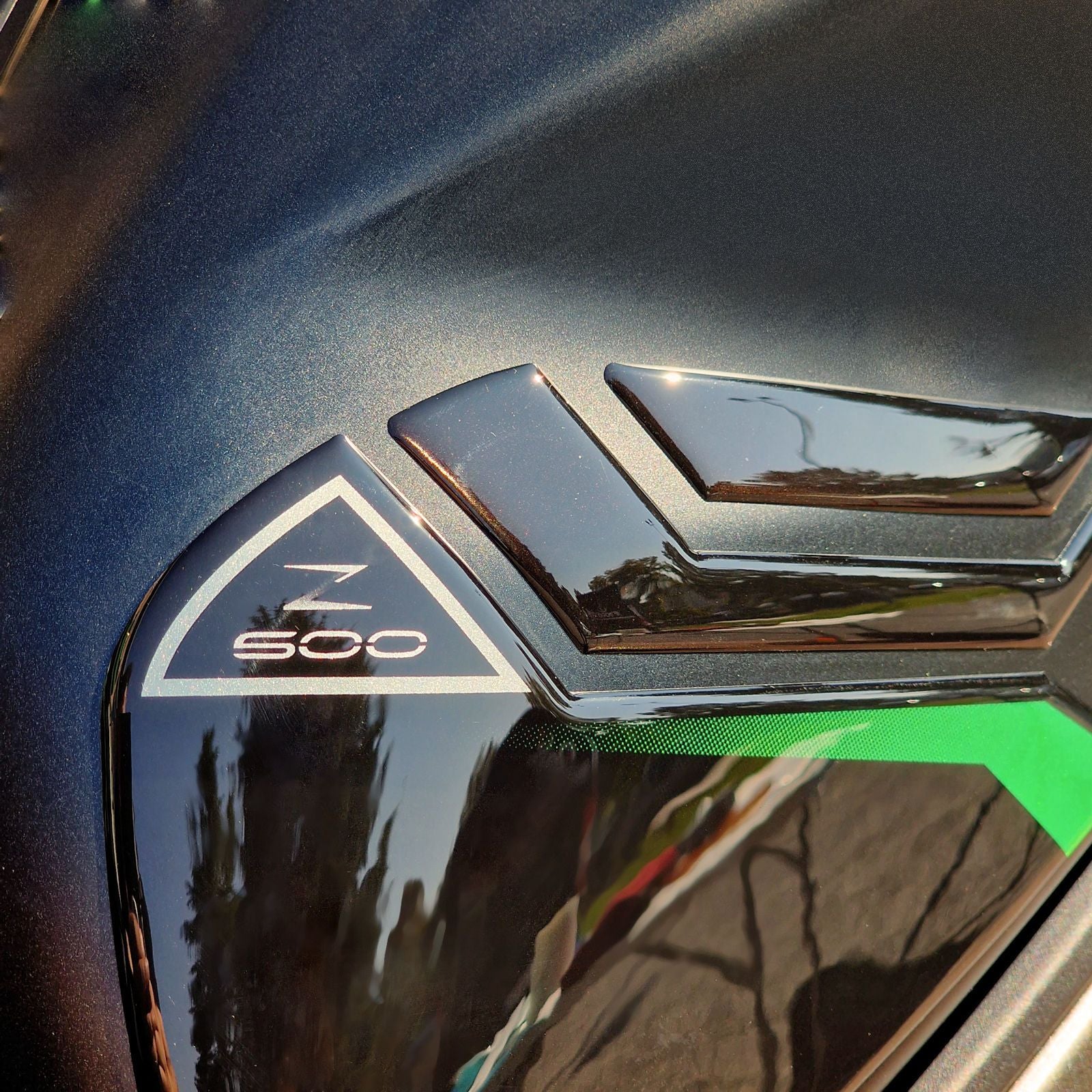 Resin Bike 3D Motorcycle Stickers - Tank Sides | Kawasaki Z 500 2024>2026 -   Pyramid Motorcycle Accessories