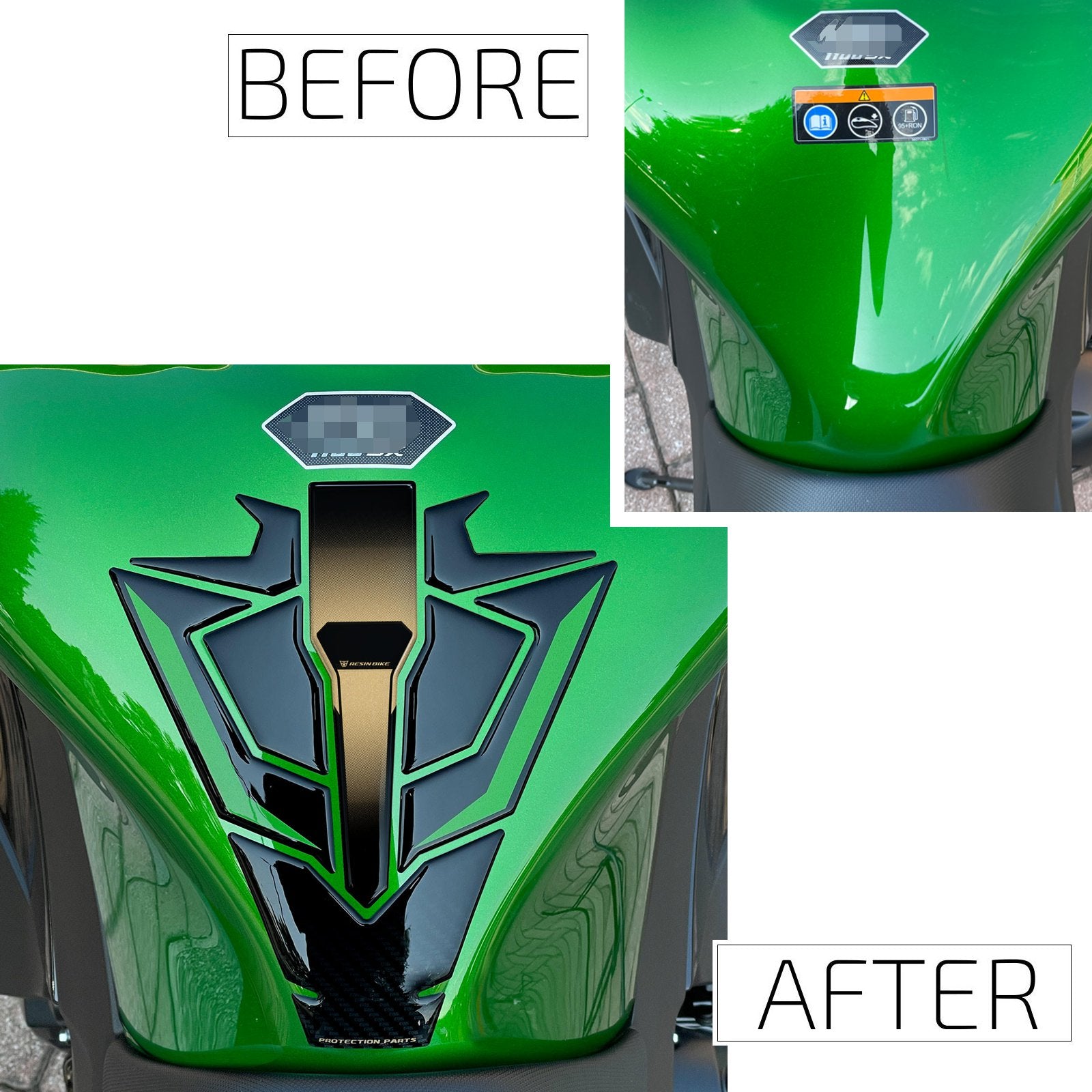 Resin Bike 3D Motorcycle Stickers - Tank Pad | Kawasaki Ninja 1100 SX SE 2025>Current -   Pyramid Motorcycle Accessories