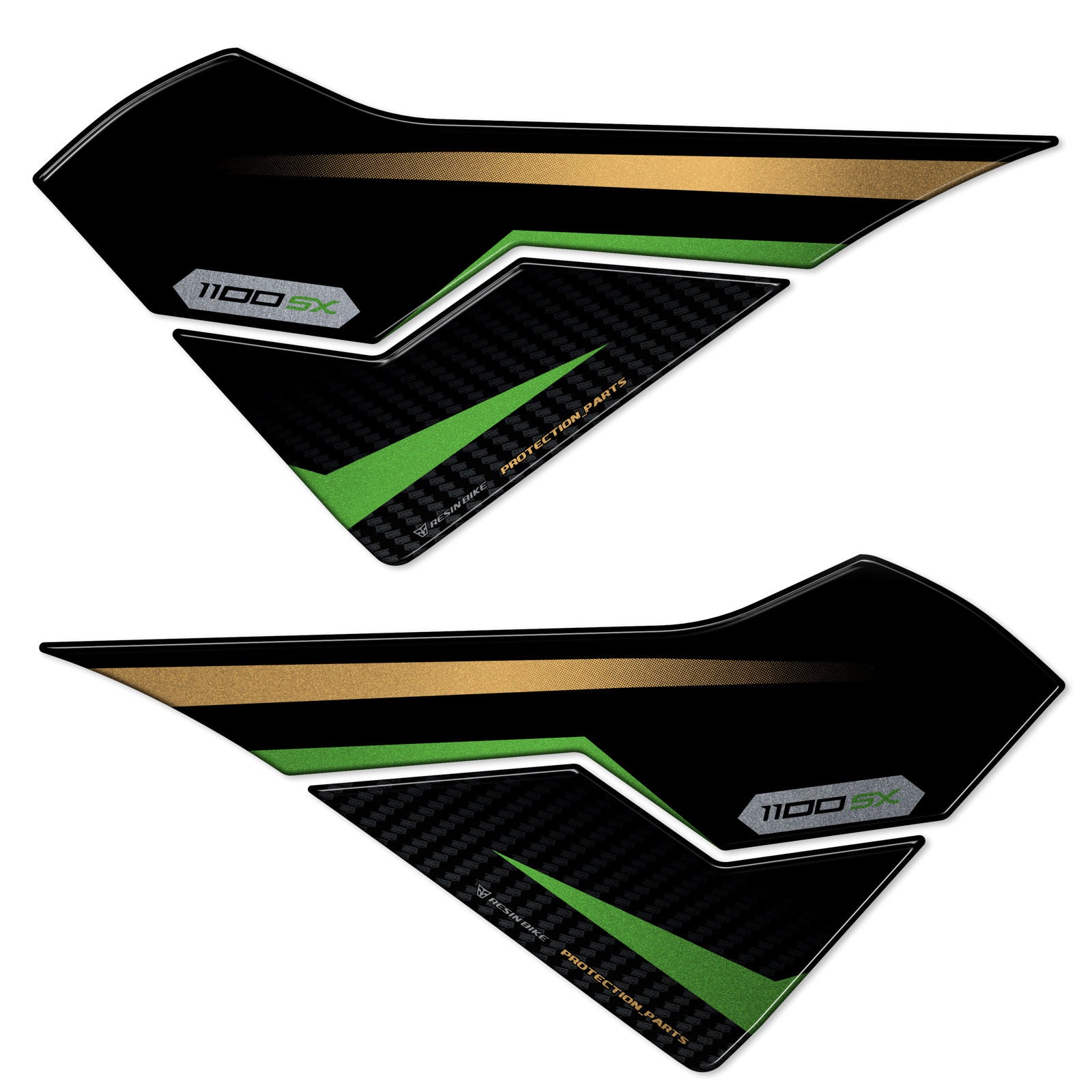 Resin Bike 3D Motorcycle Stickers - Tank Sides | Kawasaki Ninja 1100 SX SE 2025>Current -   Pyramid Motorcycle Accessories