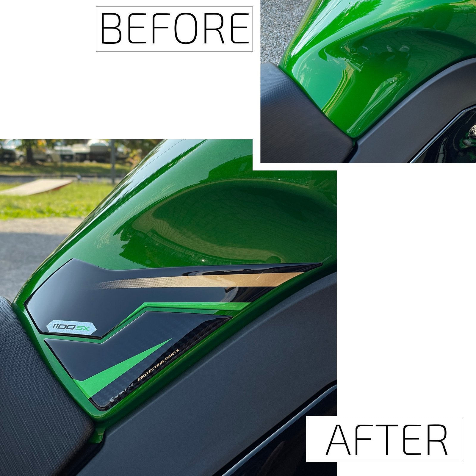 Resin Bike 3D Motorcycle Stickers - Tank Sides | Kawasaki Ninja 1100 SX SE 2025>Current -   Pyramid Motorcycle Accessories