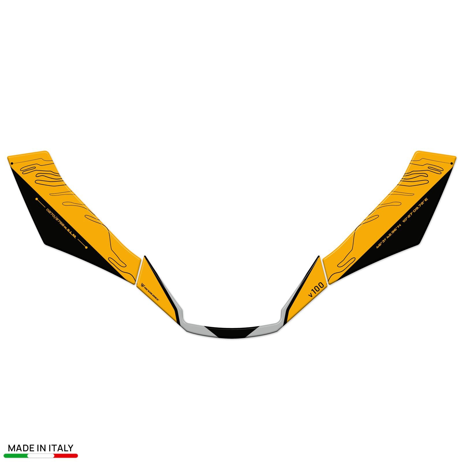 Resin Bike 3D Motorcycle Stickers - Front Fender | Moto Guzzi Stelvio 2024>2026 -   Pyramid Motorcycle Accessories