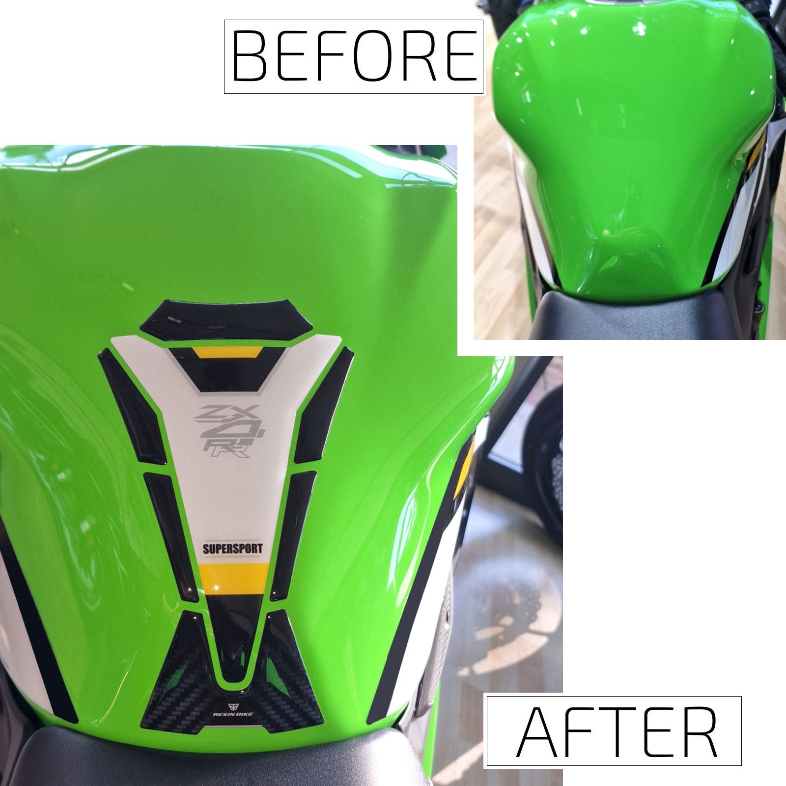 Resin Bike 3D Motorcycle Stickers - Tank Pad | Kawasaki Ninja ZX-4RR 2025>Current -   Pyramid Motorcycle Accessories