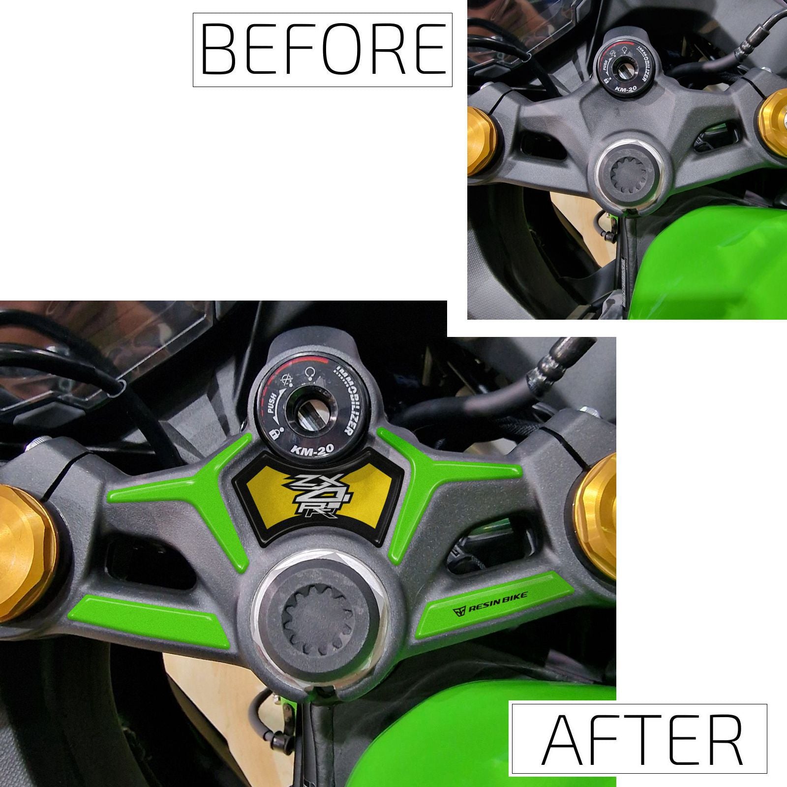 Resin Bike 3D Motorcycle Stickers - Top Yoke | Kawasaki Ninja ZX-4RR 2025>Current -   Pyramid Motorcycle Accessories