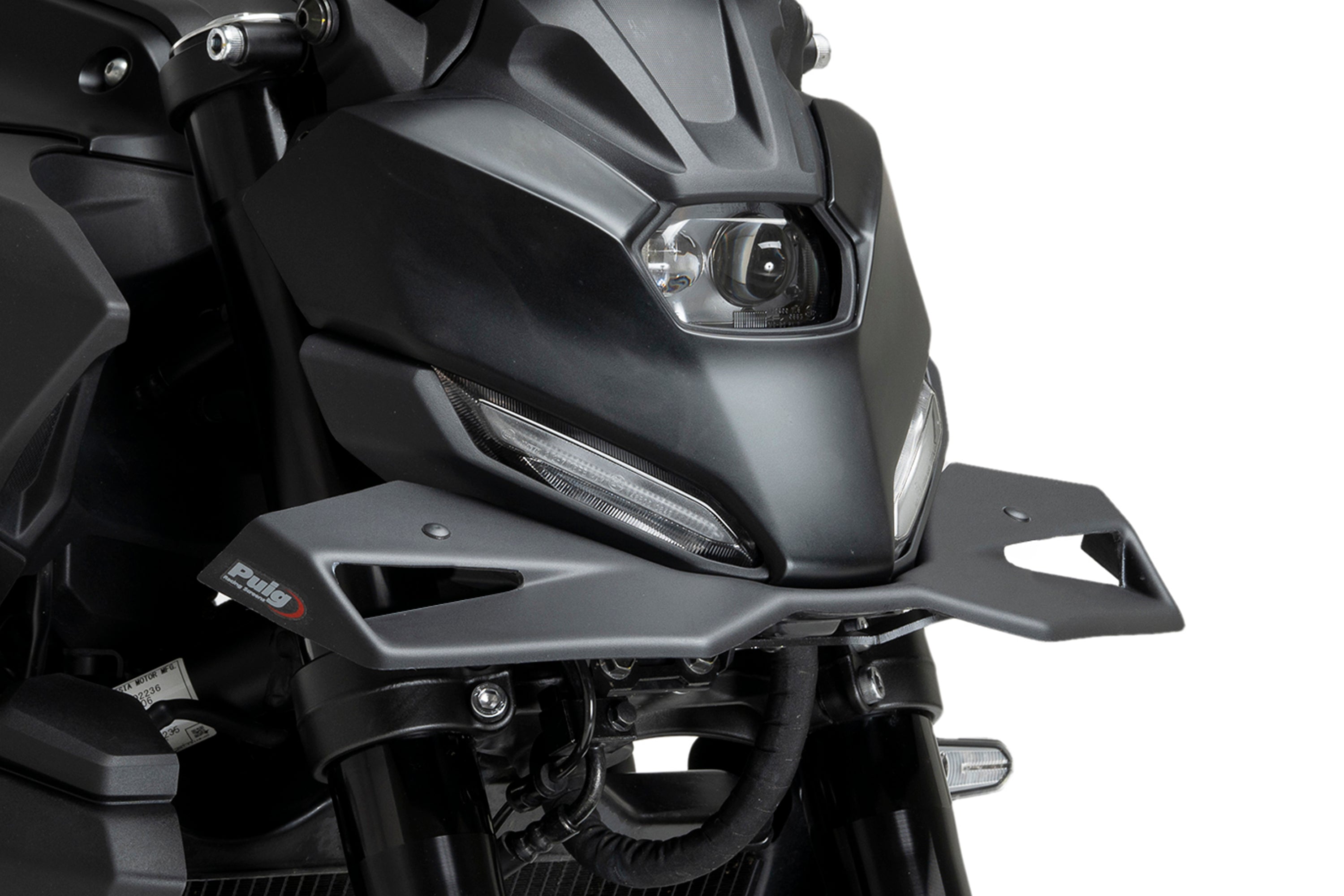 Puig Naked Front Downforce Wings | Matte Black | Yamaha MT-07 2025>Current -   Pyramid Motorcycle Accessories