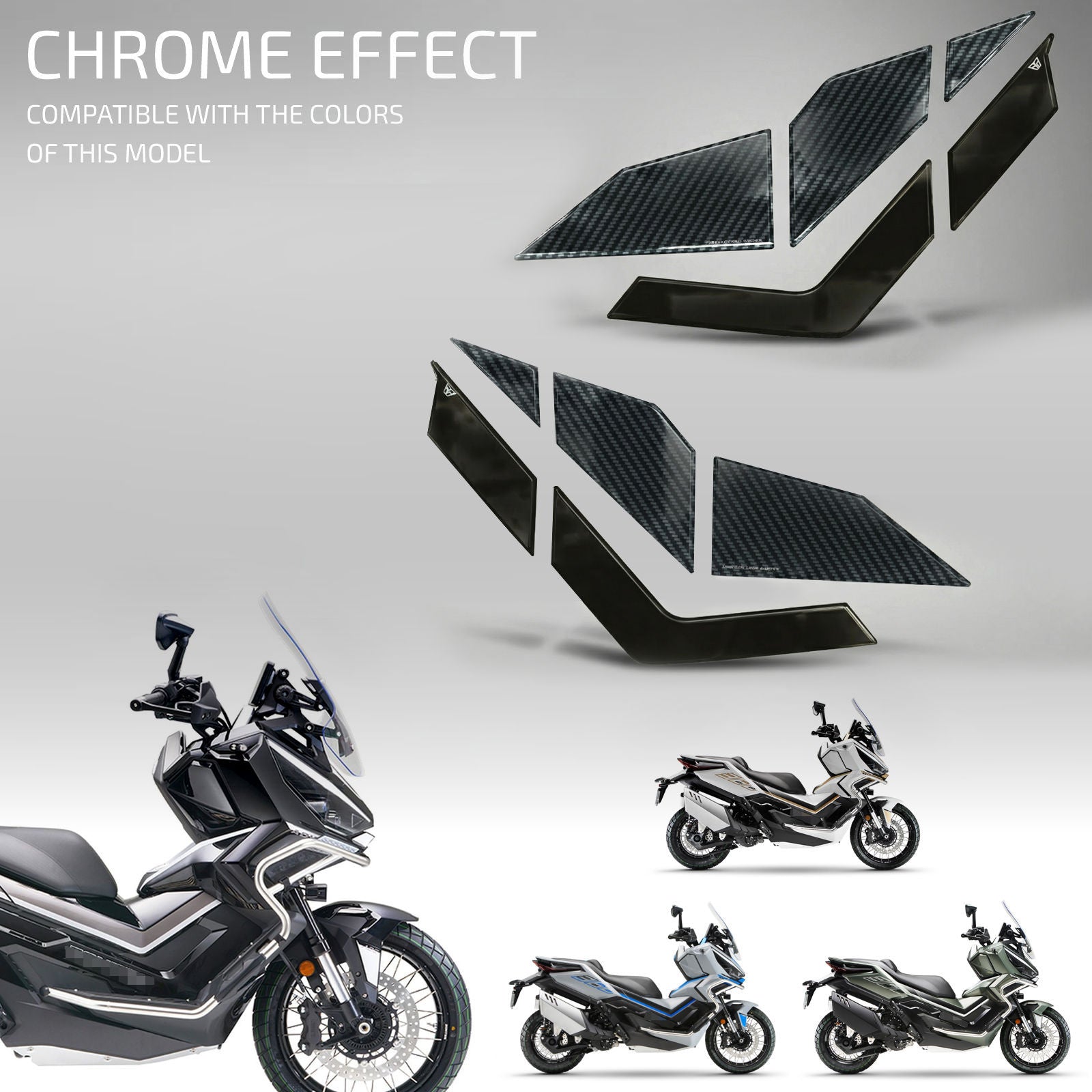 Resin Bike 3D Motorcycle Stickers - Footboard | Zontes ZT368T-G 2024>2026 -   Pyramid Motorcycle Accessories