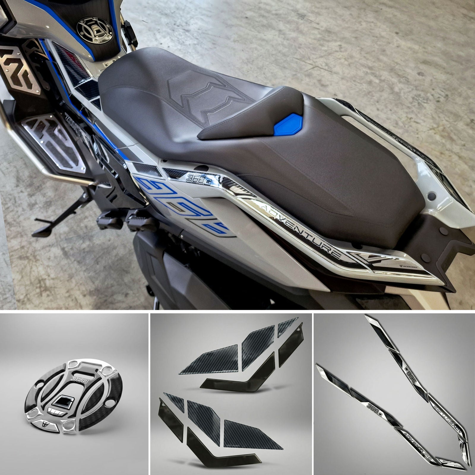 Resin Bike 3D Motorcycle Stickers - Basic Kit | Zontes ZT368T-G 2024>2026 -   Pyramid Motorcycle Accessories