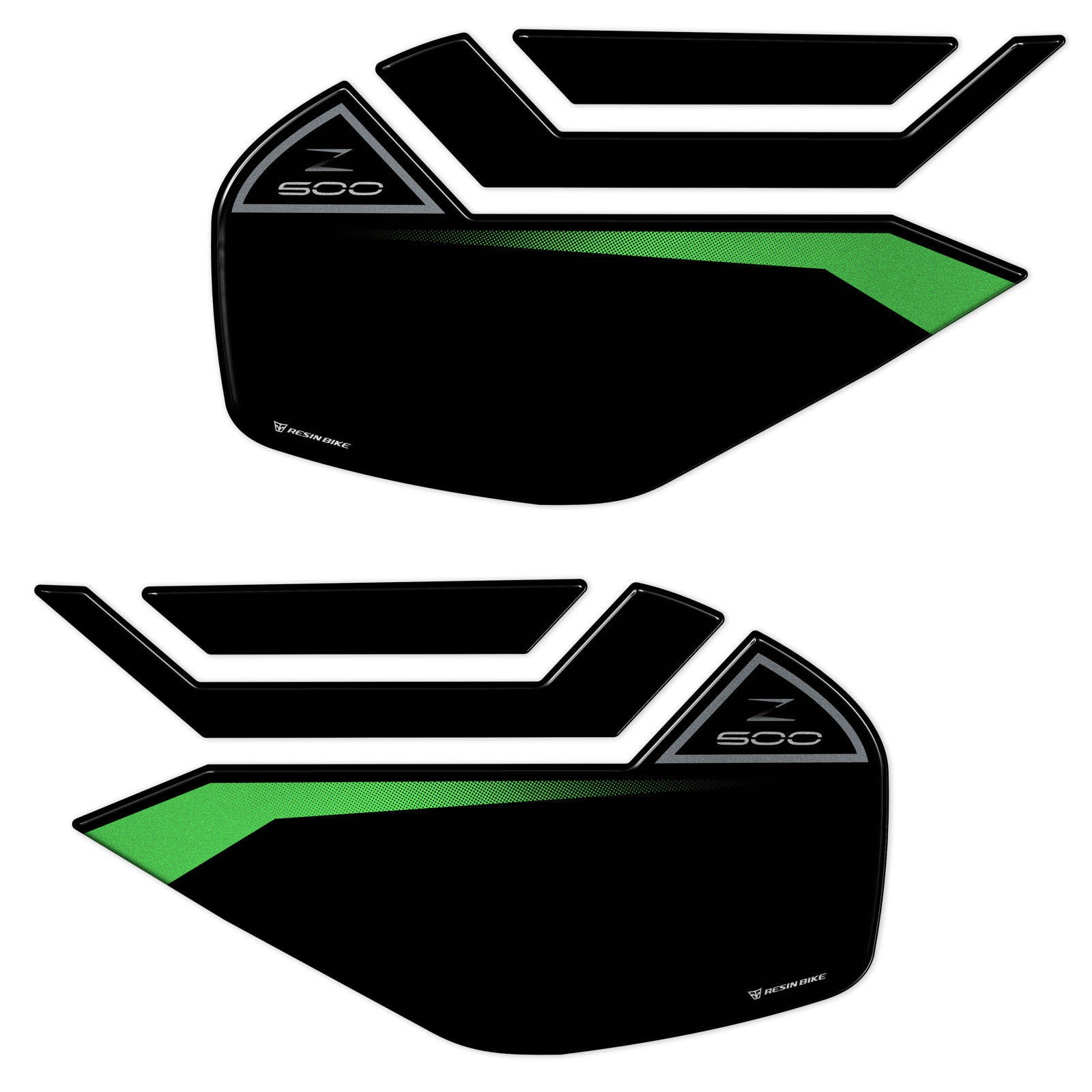 Resin Bike 3D Motorcycle Stickers - Tank Sides | Kawasaki Z 500 2024>2026 -   Pyramid Motorcycle Accessories