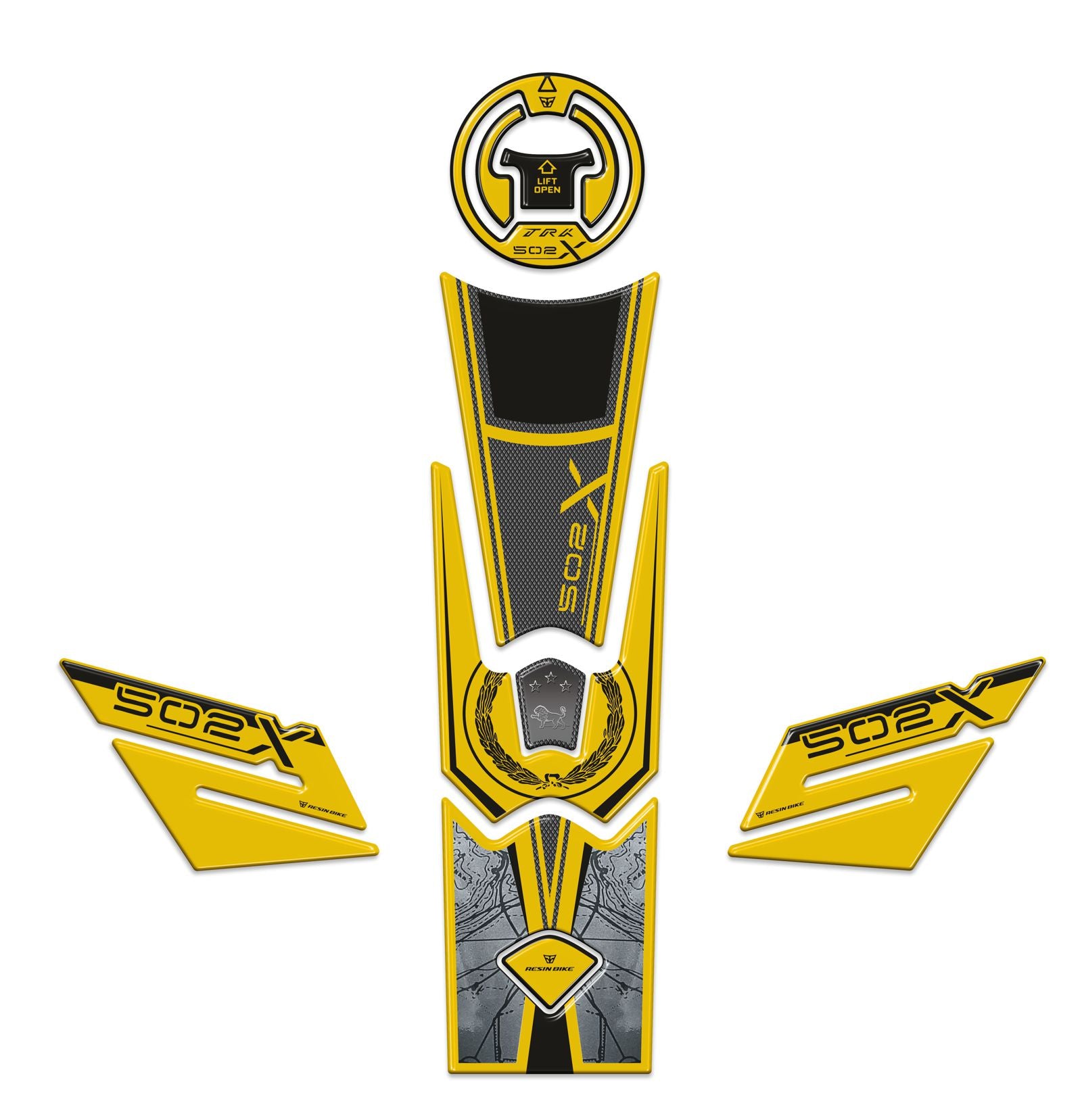 Resin Bike 3D Motorcycle Stickers - Basic Kit | Benelli TRK 502 X 2021>2026 -   Pyramid Motorcycle Accessories