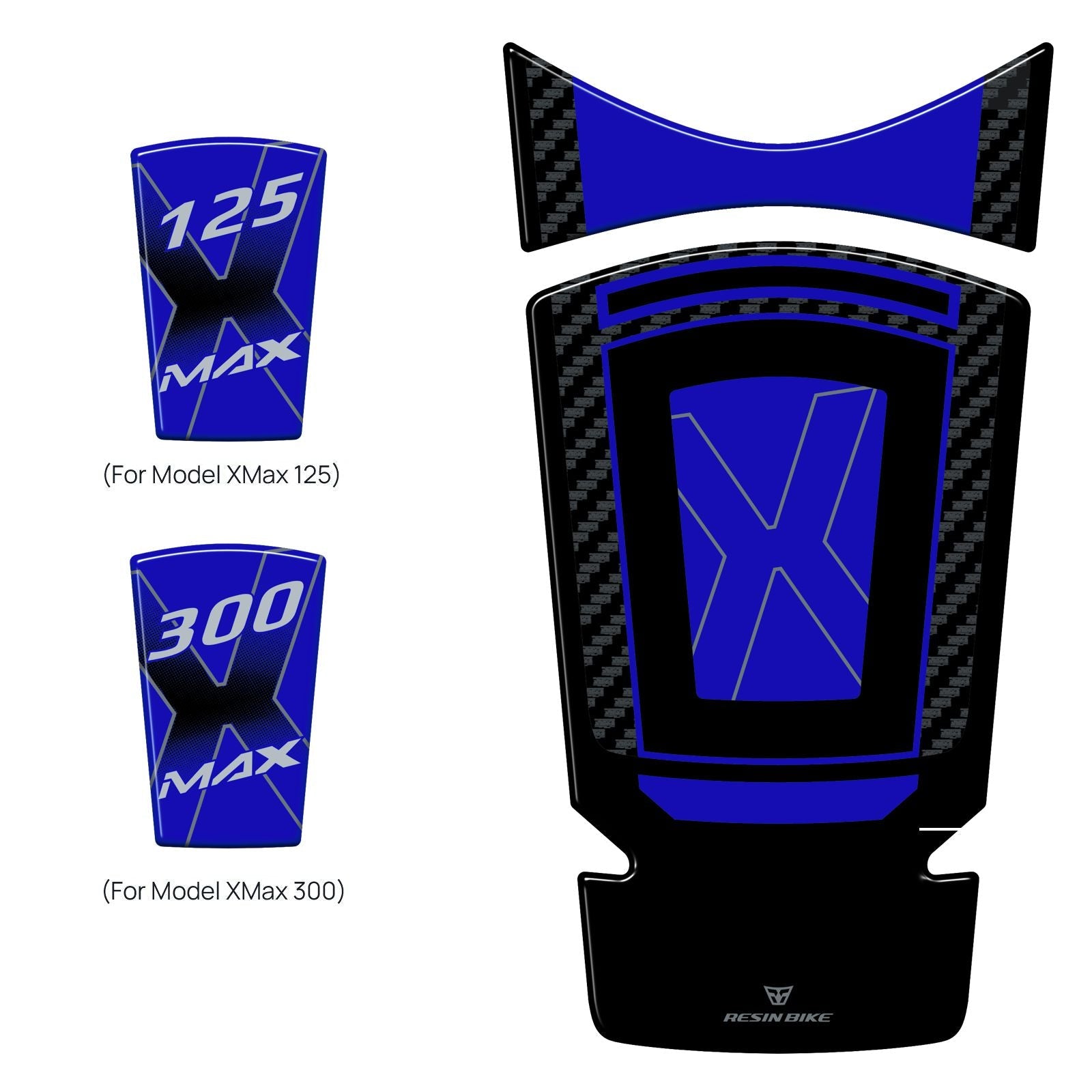 Resin Bike Motorcycle Stickers 3D Compatible Tank Cover | Yamaha Xmax 300/125 2021>2026