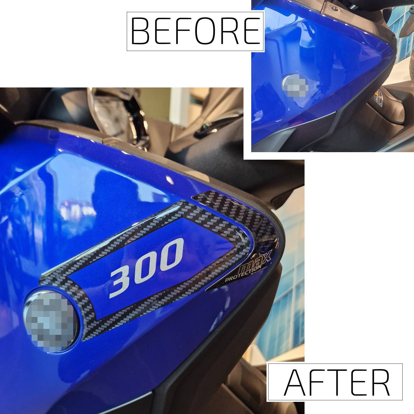 Resin Bike 3D Stickers Compatible Side Edge Protectors | Yamaha Xmax 300/125 2021>2026