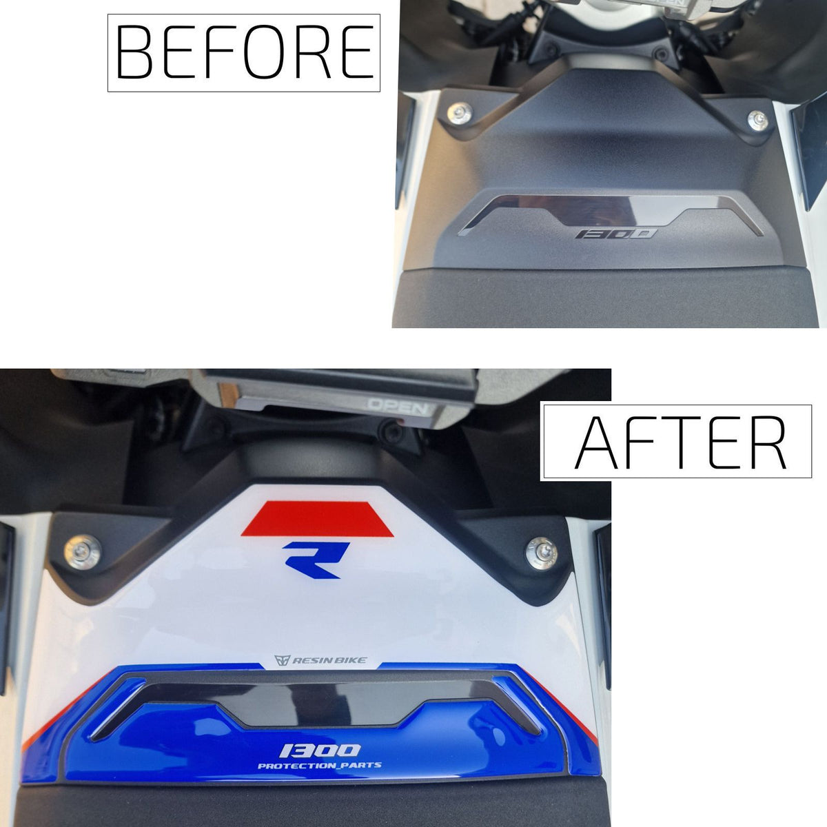 Resin Bike Motorcycle Stickers 3D Compatible with Upper Tank Pad | BMW R 1300 RS 2025>2026