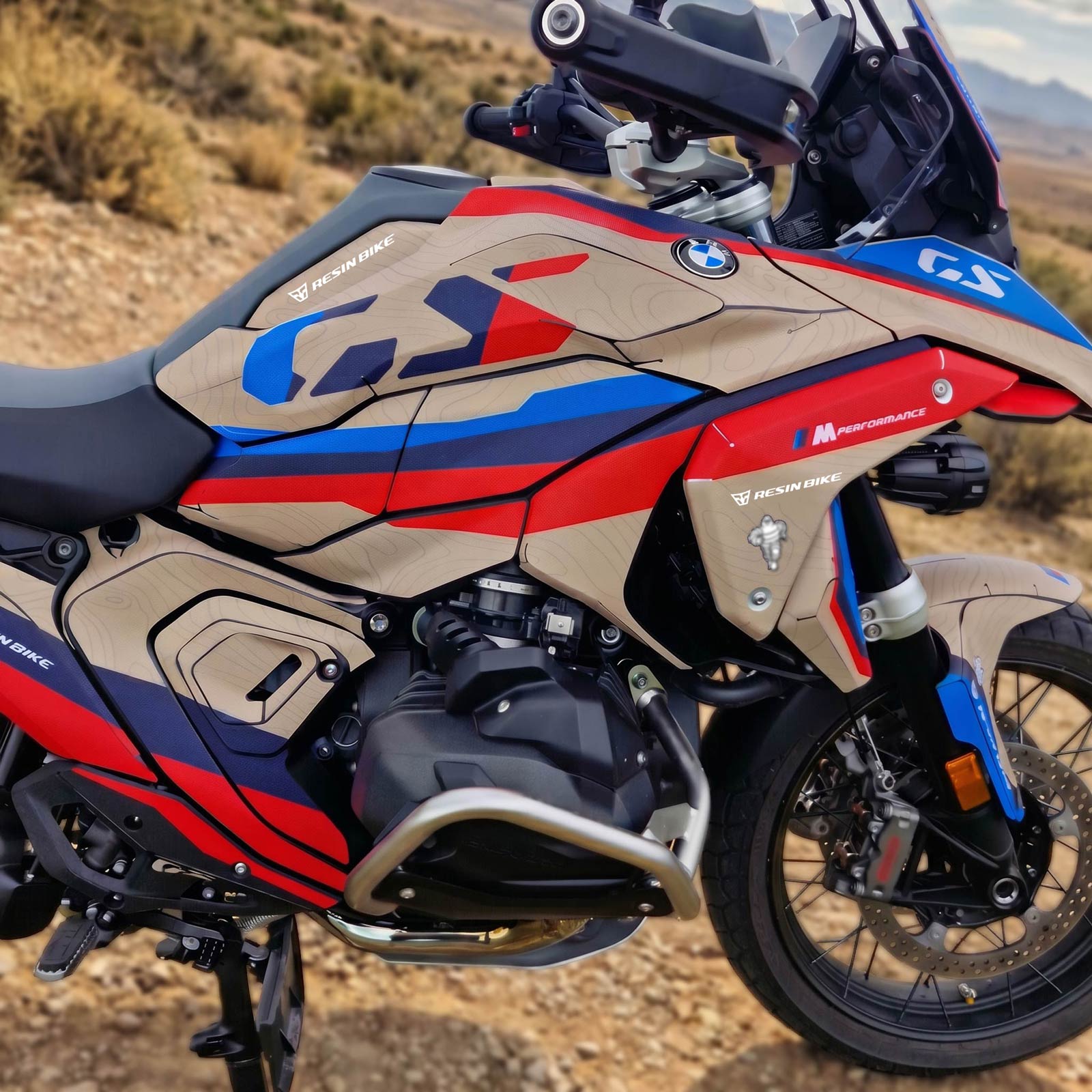 Resin Bike Rough Crystal Graphic Kit Desert Full Tank Grip | BMW R 1300 GS 2023>2026