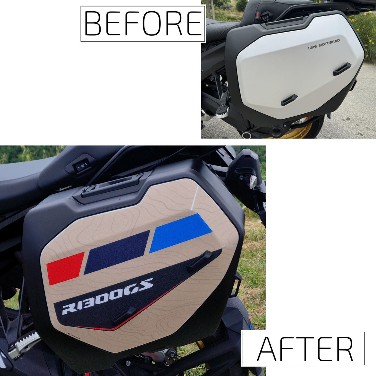 Resin Bike Rough Crystal Stickers Compatible with Desert Cases and Top Case | BMW R 1300 GS 2023>2026