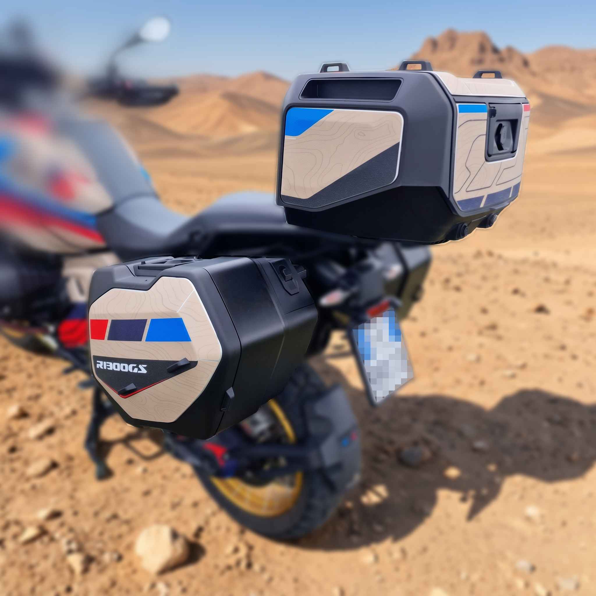 Resin Bike Rough Crystal Stickers Compatible with Desert Cases and Top Case | BMW R 1300 GS 2023>2026