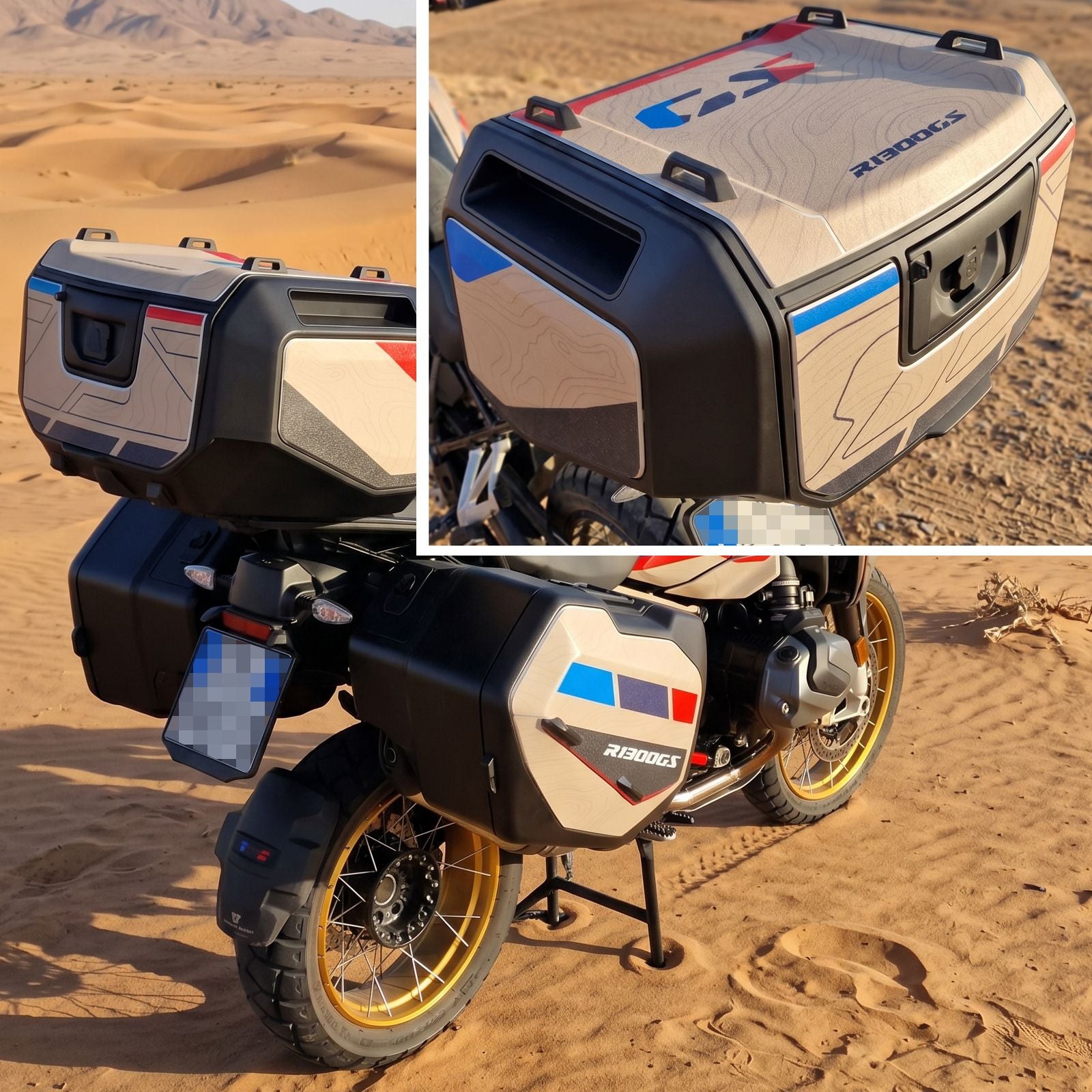 Resin Bike Rough Crystal Stickers Compatible with Desert Cases and Top Case | BMW R 1300 GS 2023>2026
