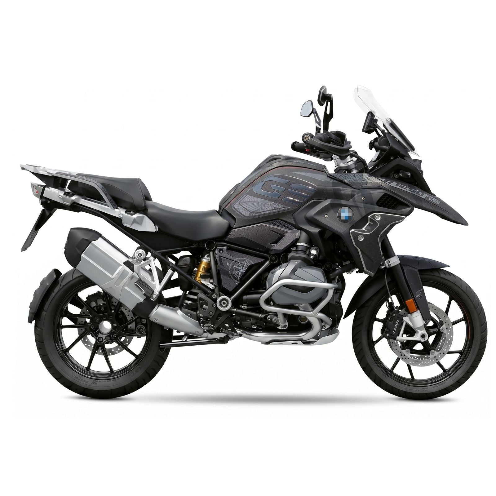 Resin Bike Rough Crystal Graphic Kit Triple Black Full Tank Grip | BMW R 1250 GS 2021>2024