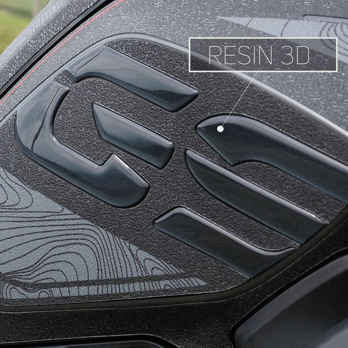 Resin Bike Rough Crystal Graphic Kit Triple Black Full Tank Grip | BMW R 1250 GS 2021>2024
