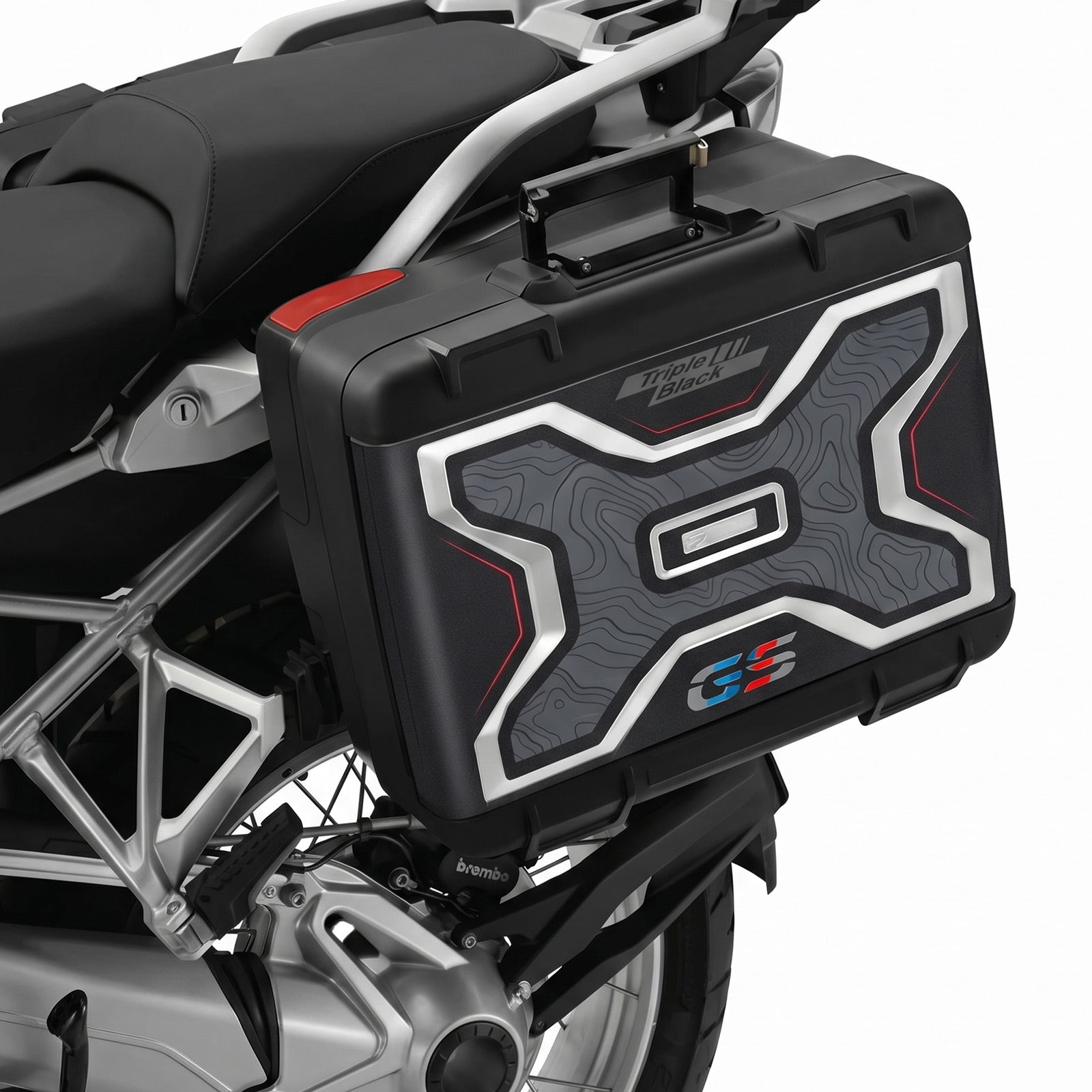 Resin Bike Rough Crystal Stickers Compatible with Triple Black Vario Motorcycle Cases | BMW R 1250 GS 2021>2024