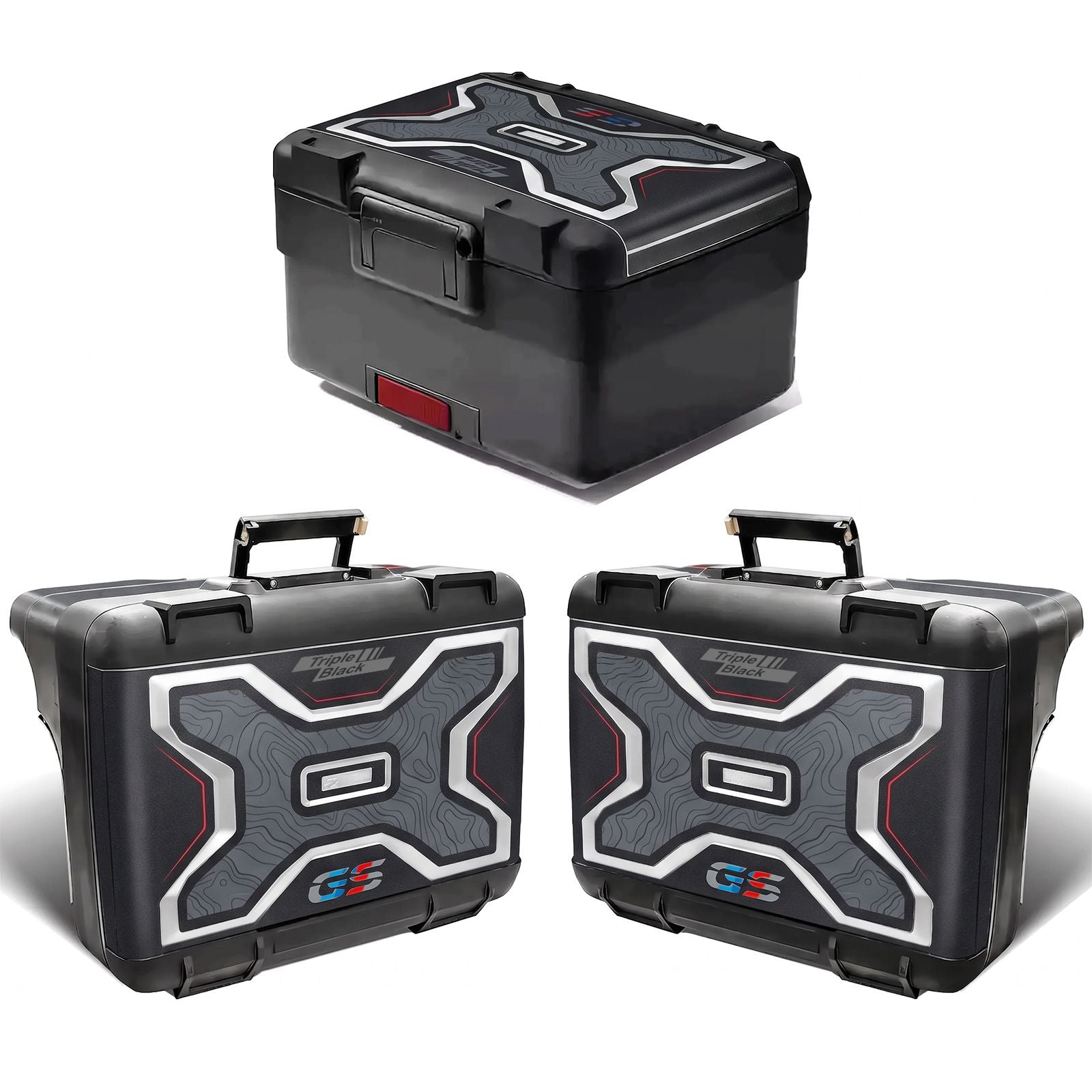 Resin Bike Rough Crystal Stickers Compatible with Triple Black Vario Cases and Top Case | BMW R 1250 GS 2021>2024