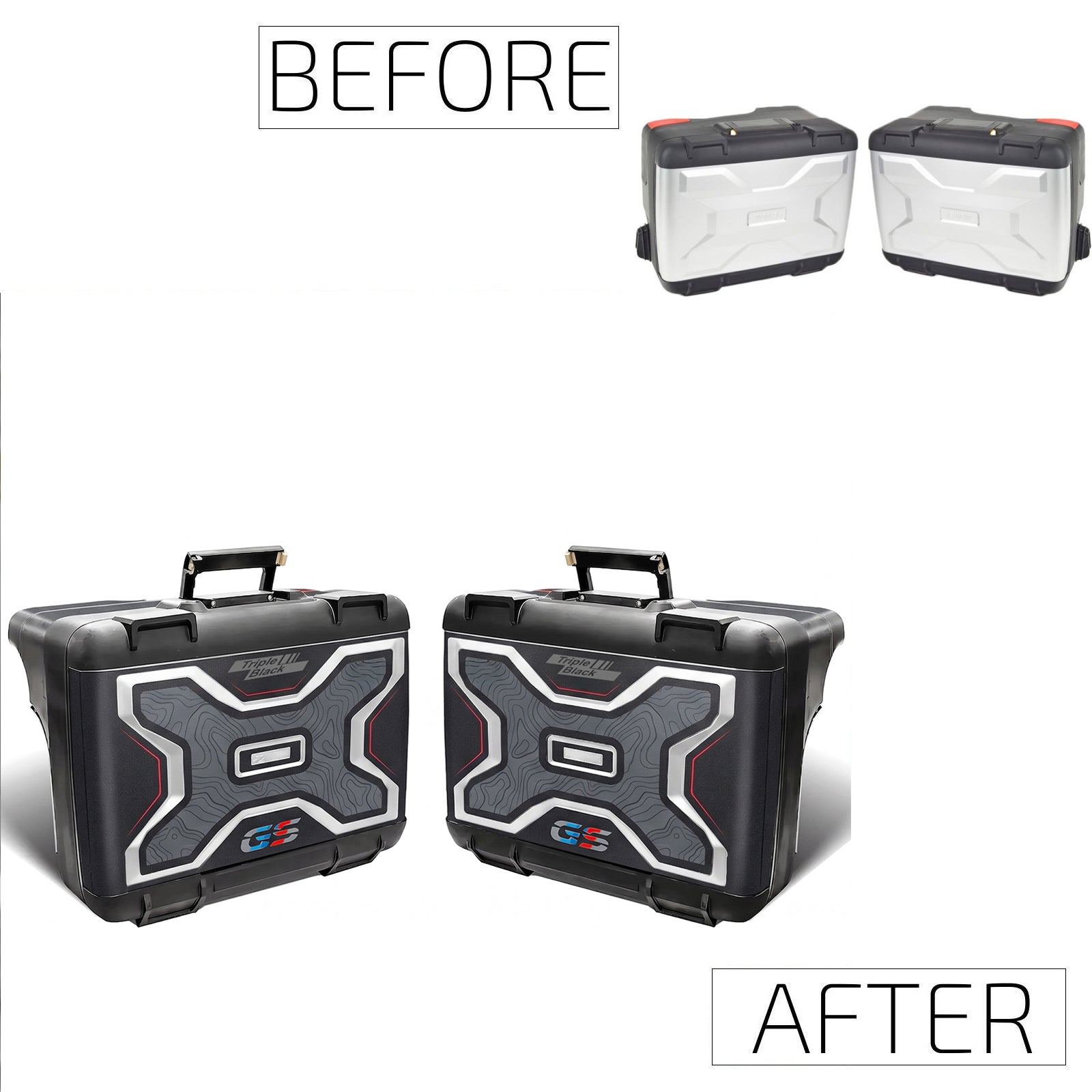 Resin Bike Rough Crystal Stickers Compatible with Triple Black Vario Cases and Top Case | BMW R 1250 GS 2021>2024