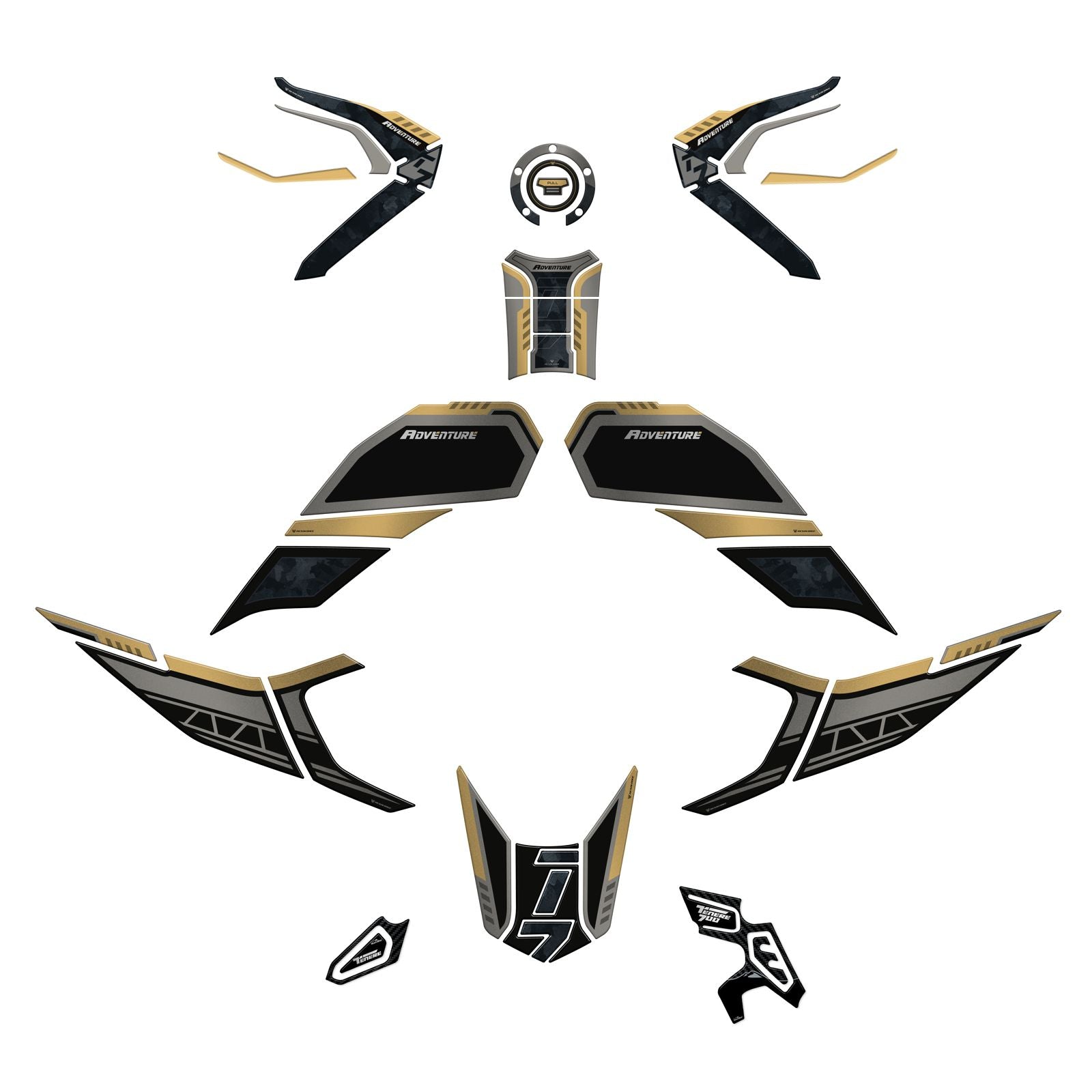 Resin Bike Kit Tank Full Stickers 3D Compatible | Yamaha Tenere 700 2025>2026