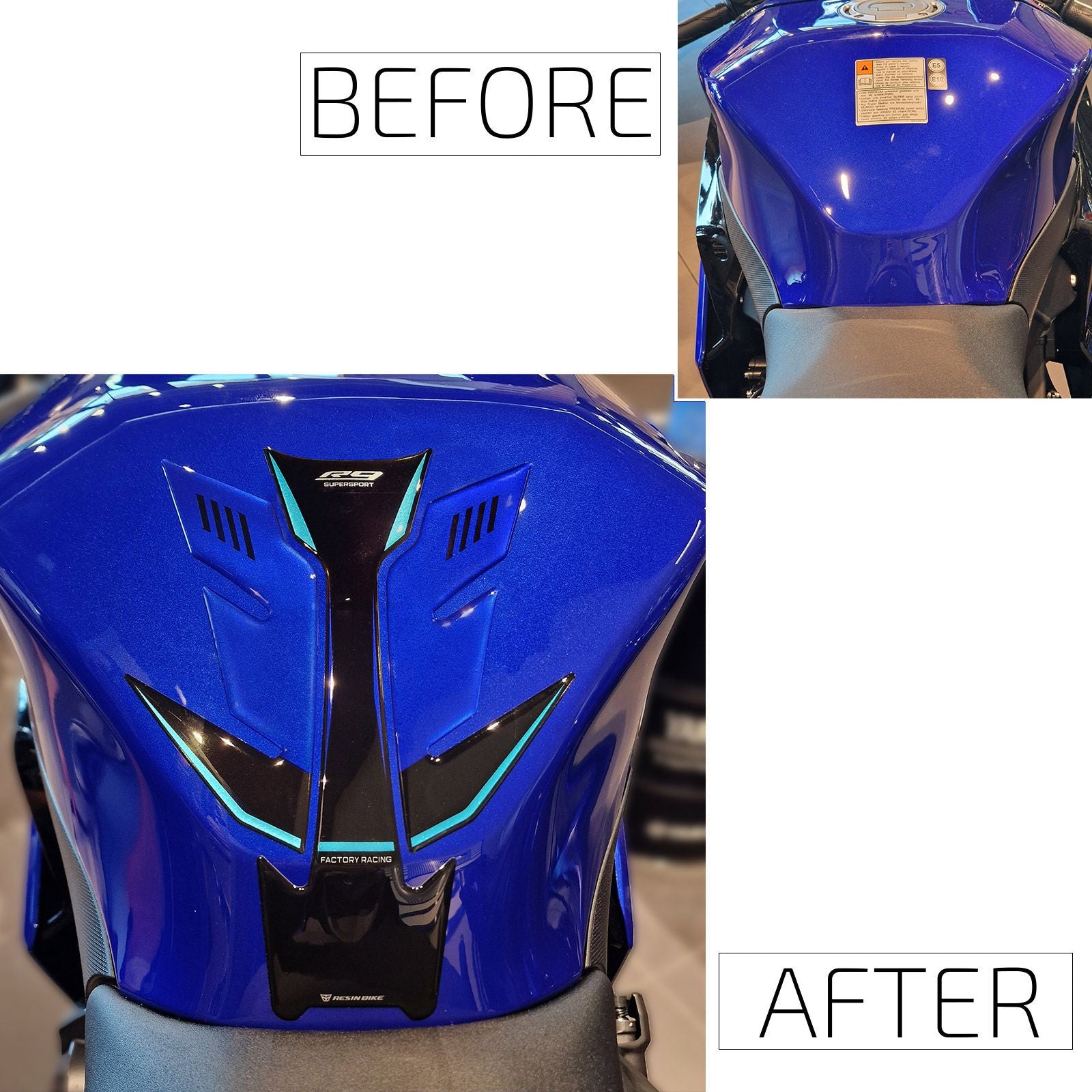 Resin Bike Motorcycle Stickers 3D Compatible with Tank Pad | Yamaha YZF R9 2025>2026