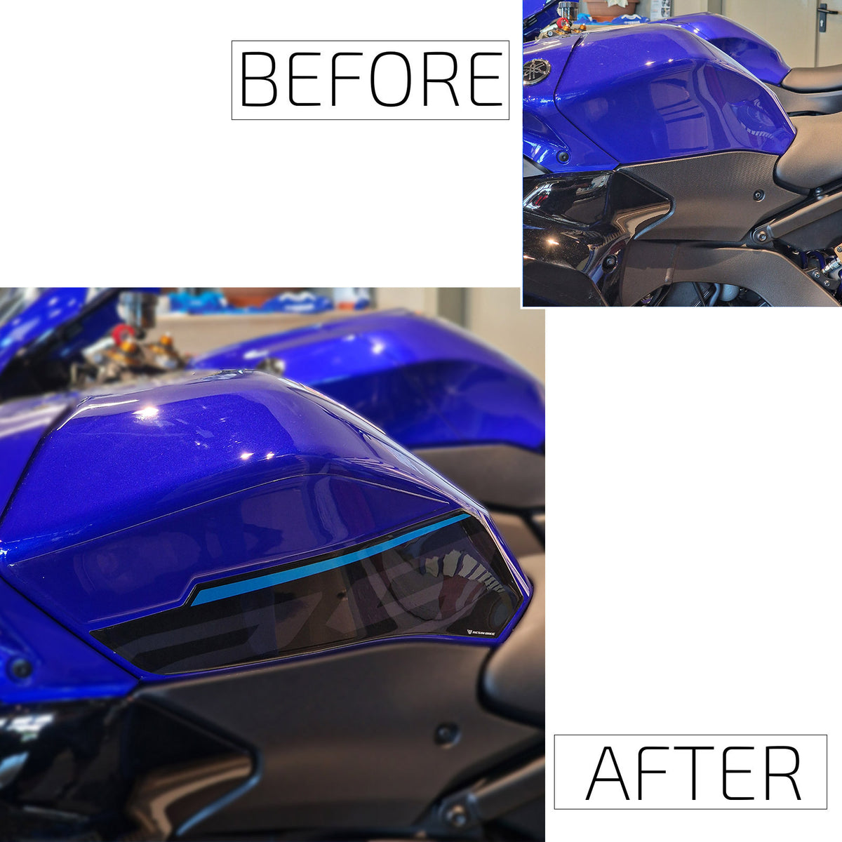 Resin Bike Motorcycle Stickers 3D Compatible with Tank Side | Yamaha YZF R9 2025>2026