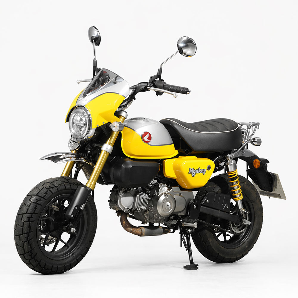 Pyramid Fly Screen | Banana Yellow/Silver | Honda Monkey 125 2021>Current -   Pyramid Motorcycle Accessories