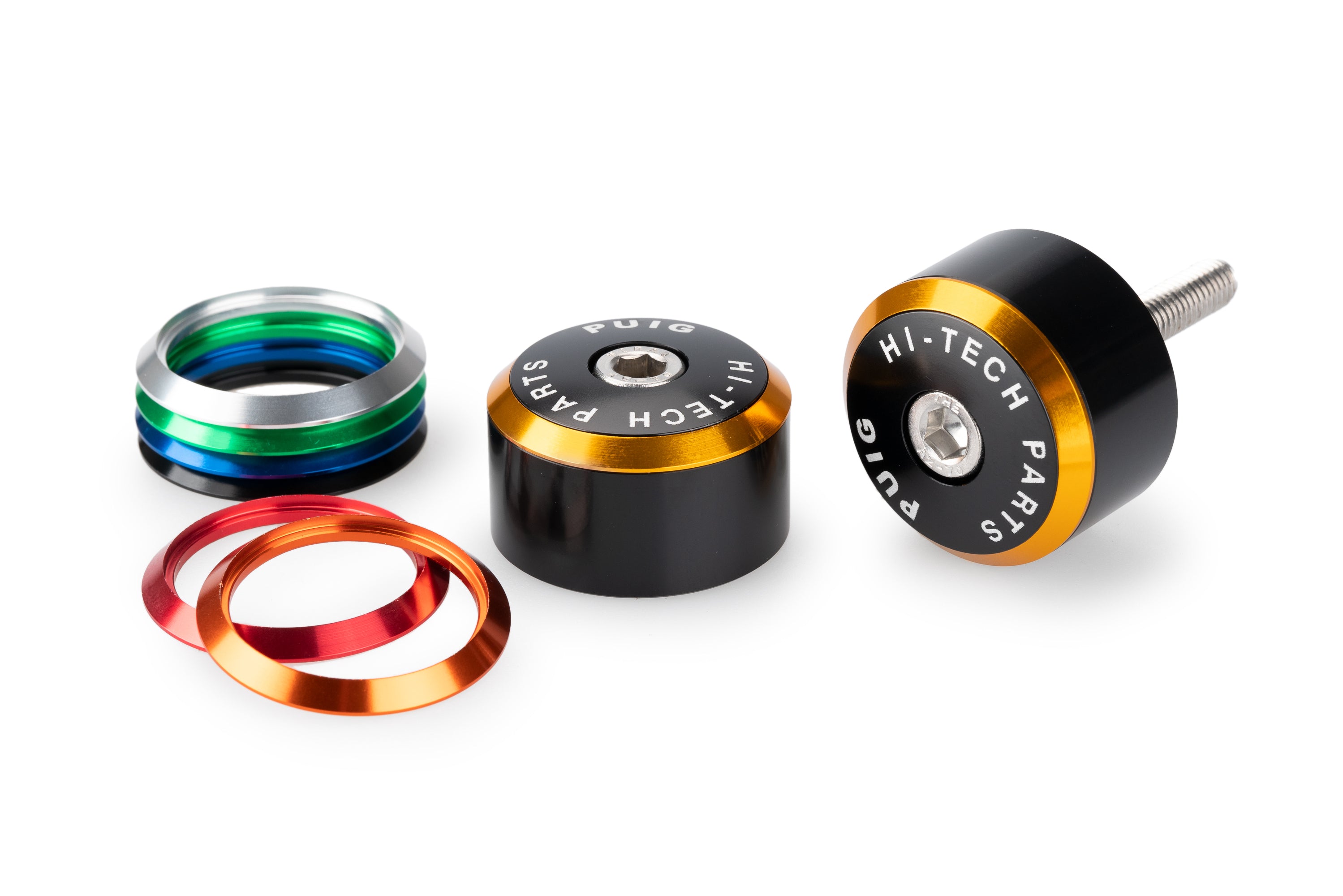 Puig Balance Bar Ends - M6 Thread Fitment | Black w/ Coloured Rings -   Pyramid Motorcycle Accessories