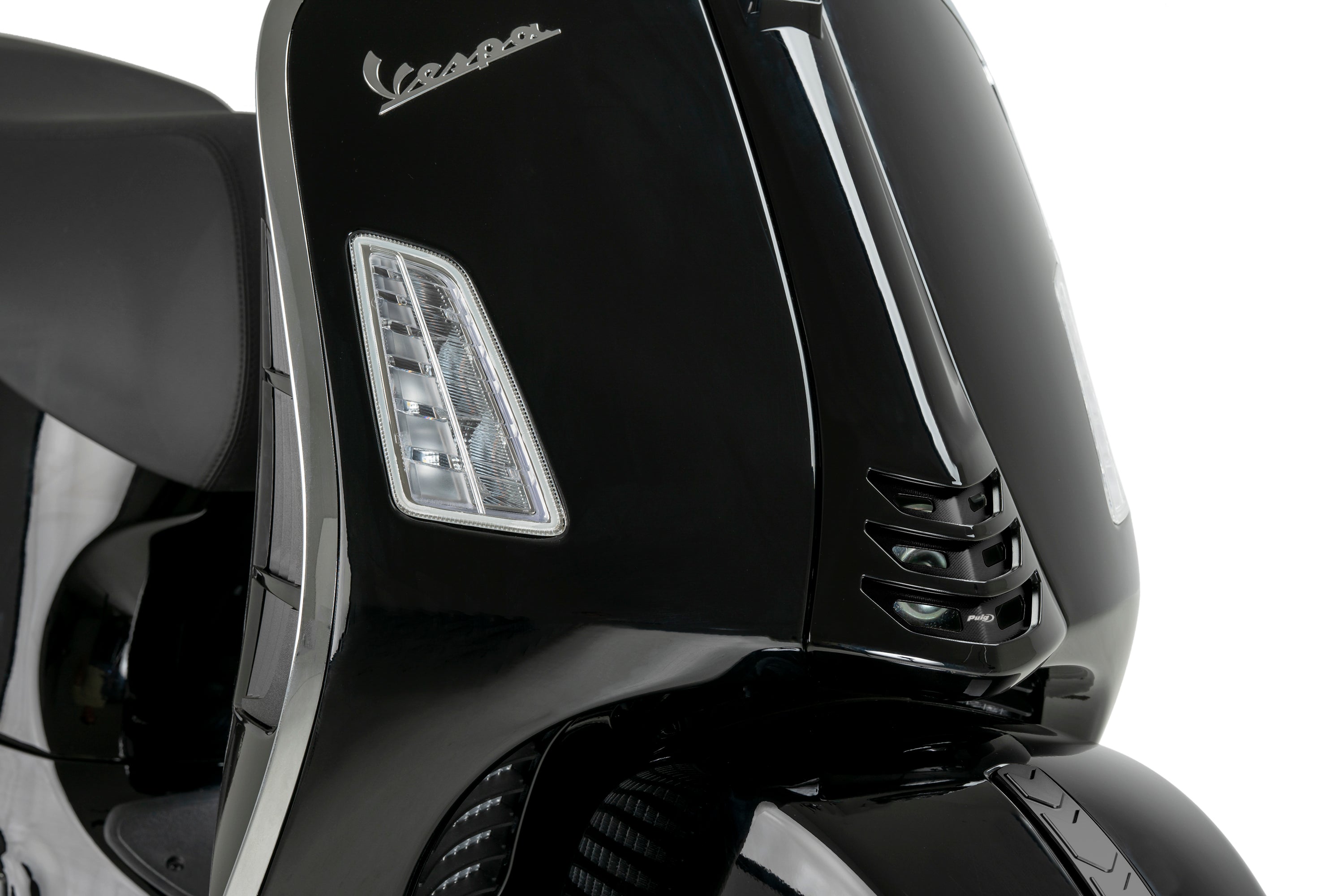 Puig Horn Trim | Black | Piaggio GTS 125 2023>Current -   Pyramid Motorcycle Accessories
