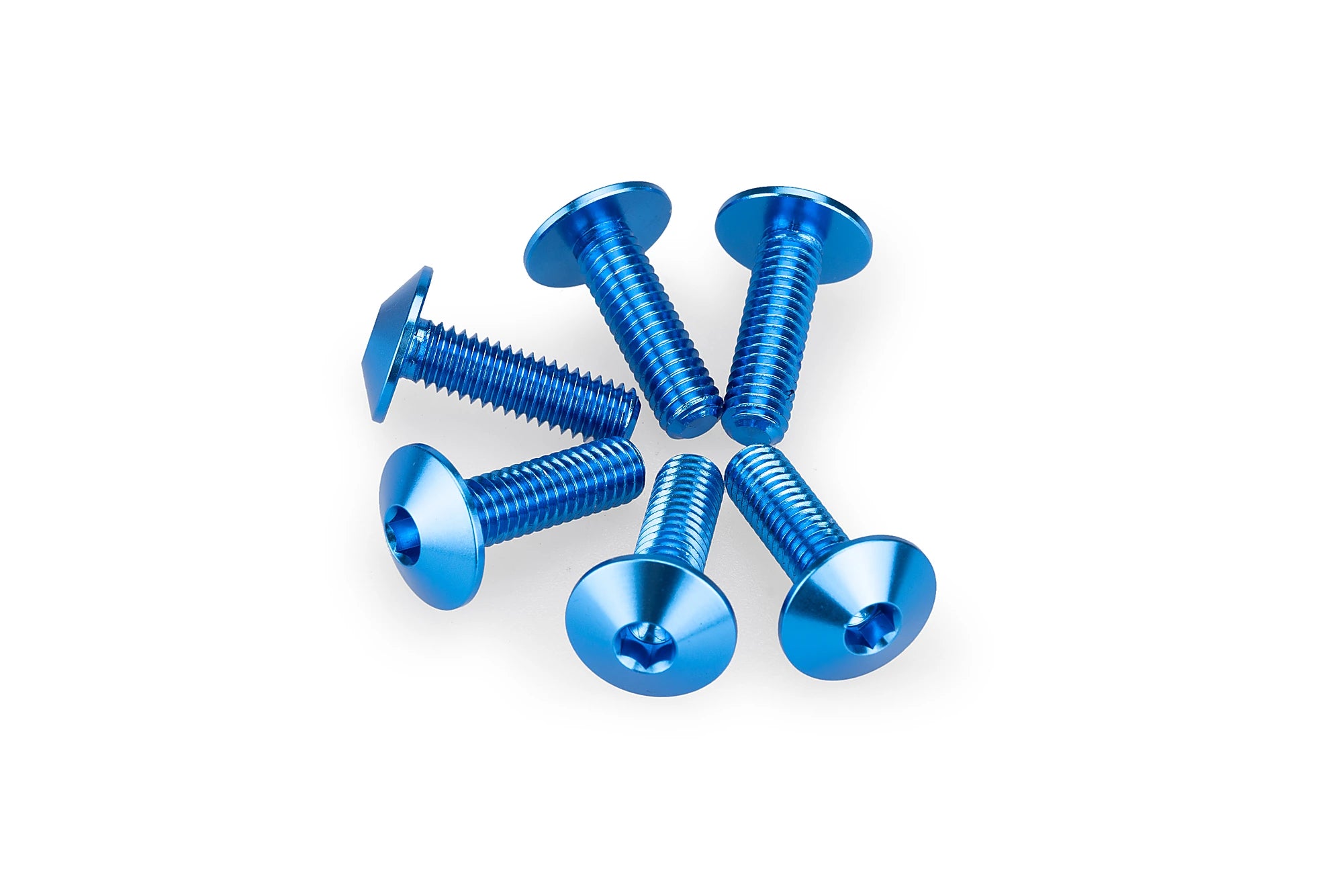 Puig M6x20 Screen Screws 6 Pack - 13.9mm Head | Blue -   Pyramid Motorcycle Accessories
