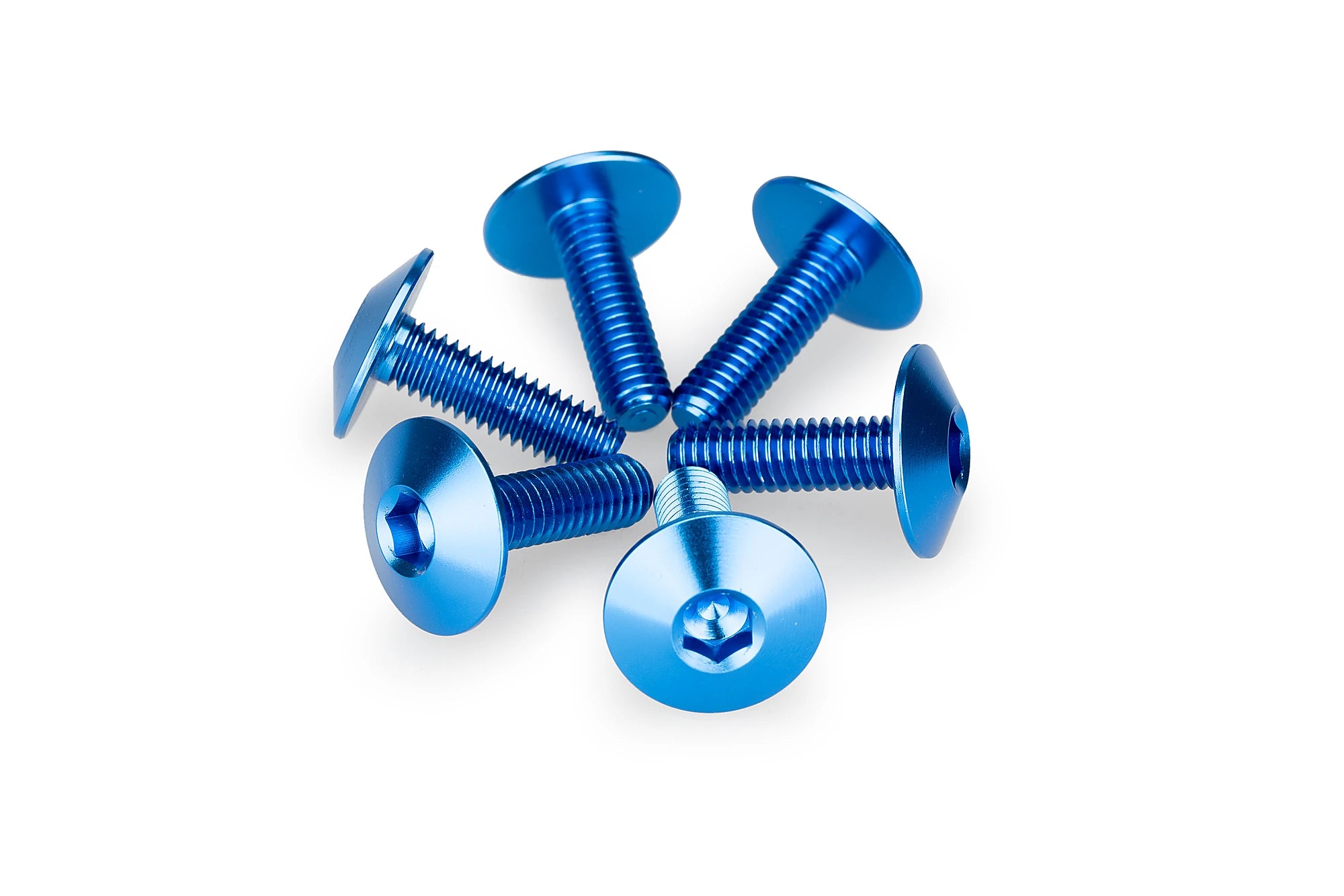 Puig M6x20 Screen Screws 6 Pack - 16.8mm Head | Blue -   Pyramid Motorcycle Accessories