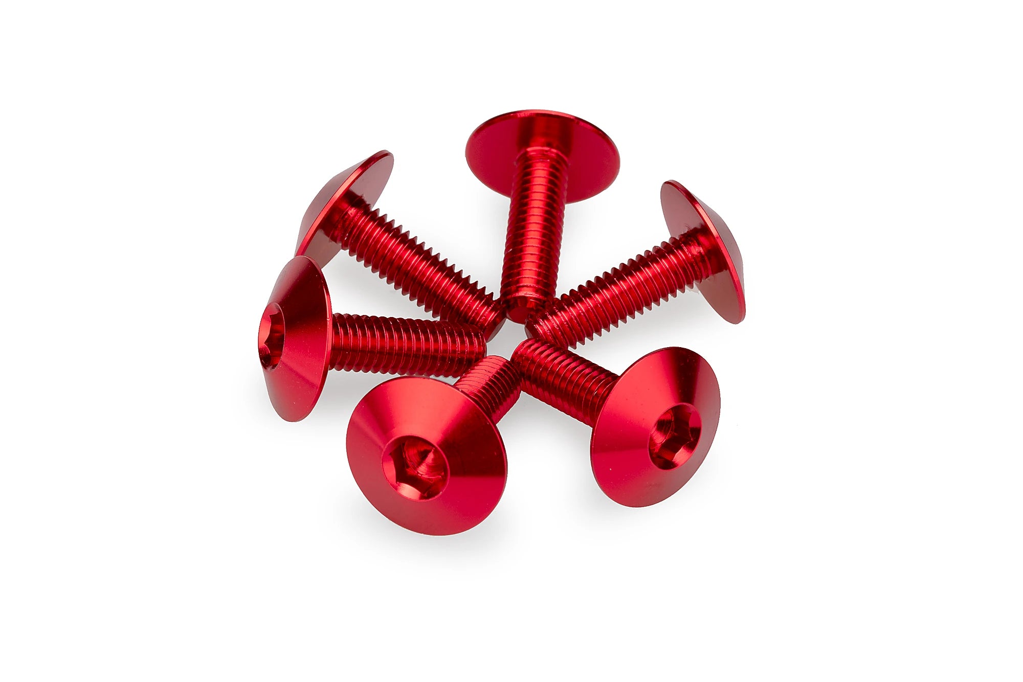Puig M6x20 Screen Screws 6 Pack - 16.8mm Head | Red -   Pyramid Motorcycle Accessories