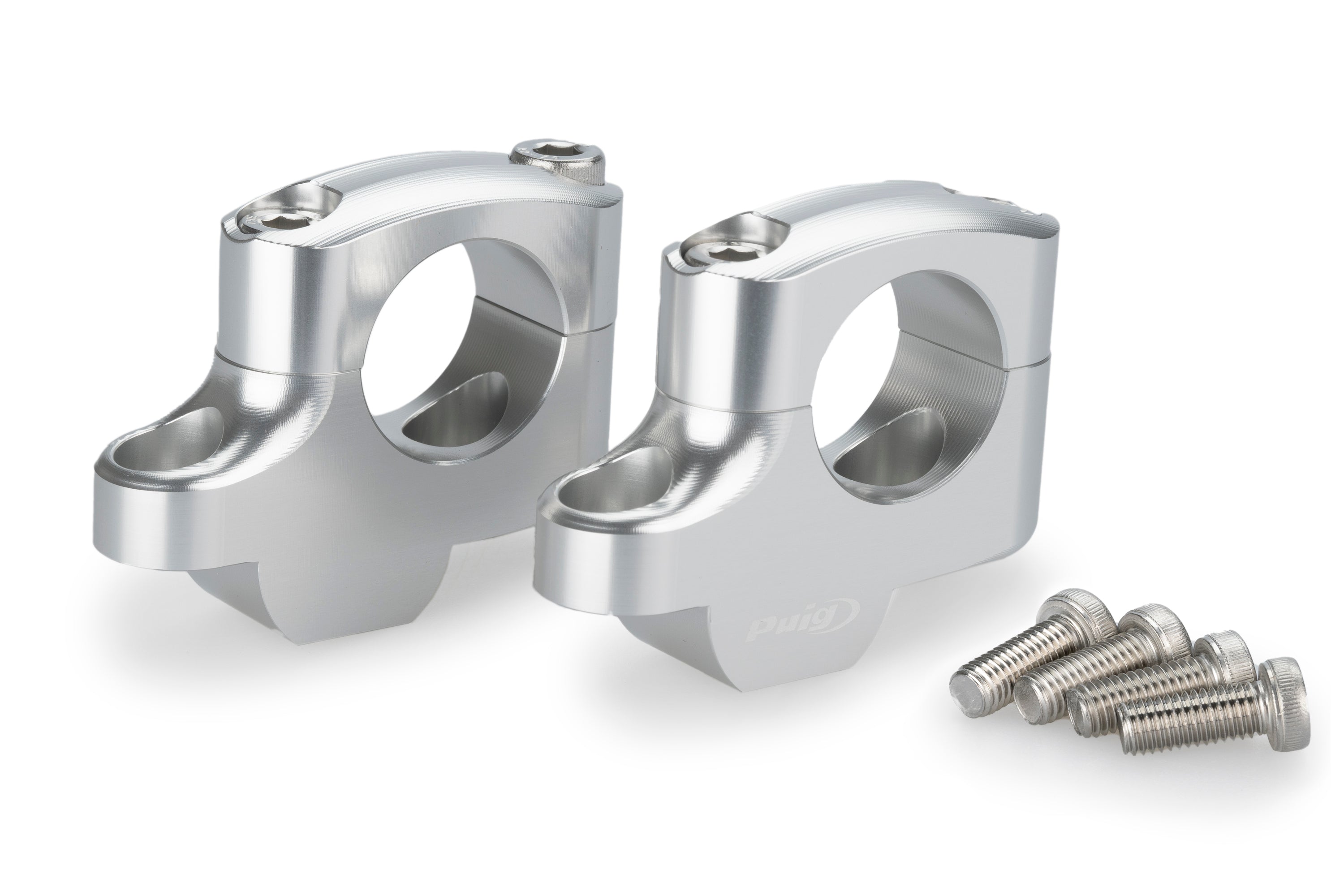 Puig Pullback Handlebar Risers - 20mm Rise/16mm Back | Silver | BMW R 1200 GS Incl. Adventure 2007>2018 -   Pyramid Motorcycle Accessories