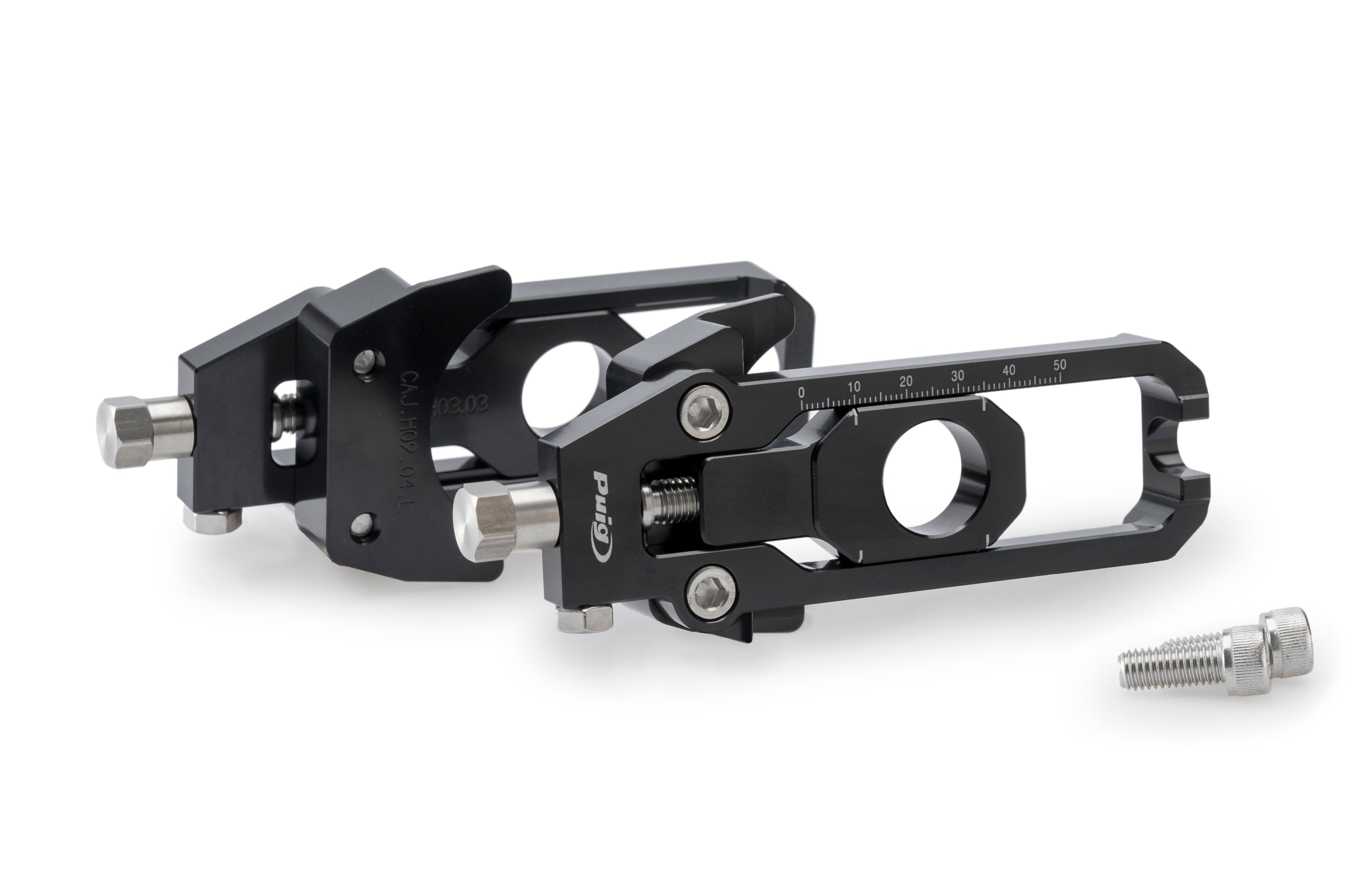 Puig Aluminium Chain Tensioner | Black | Honda CB650R/CBR650R 2019>Current -   Pyramid Motorcycle Accessories