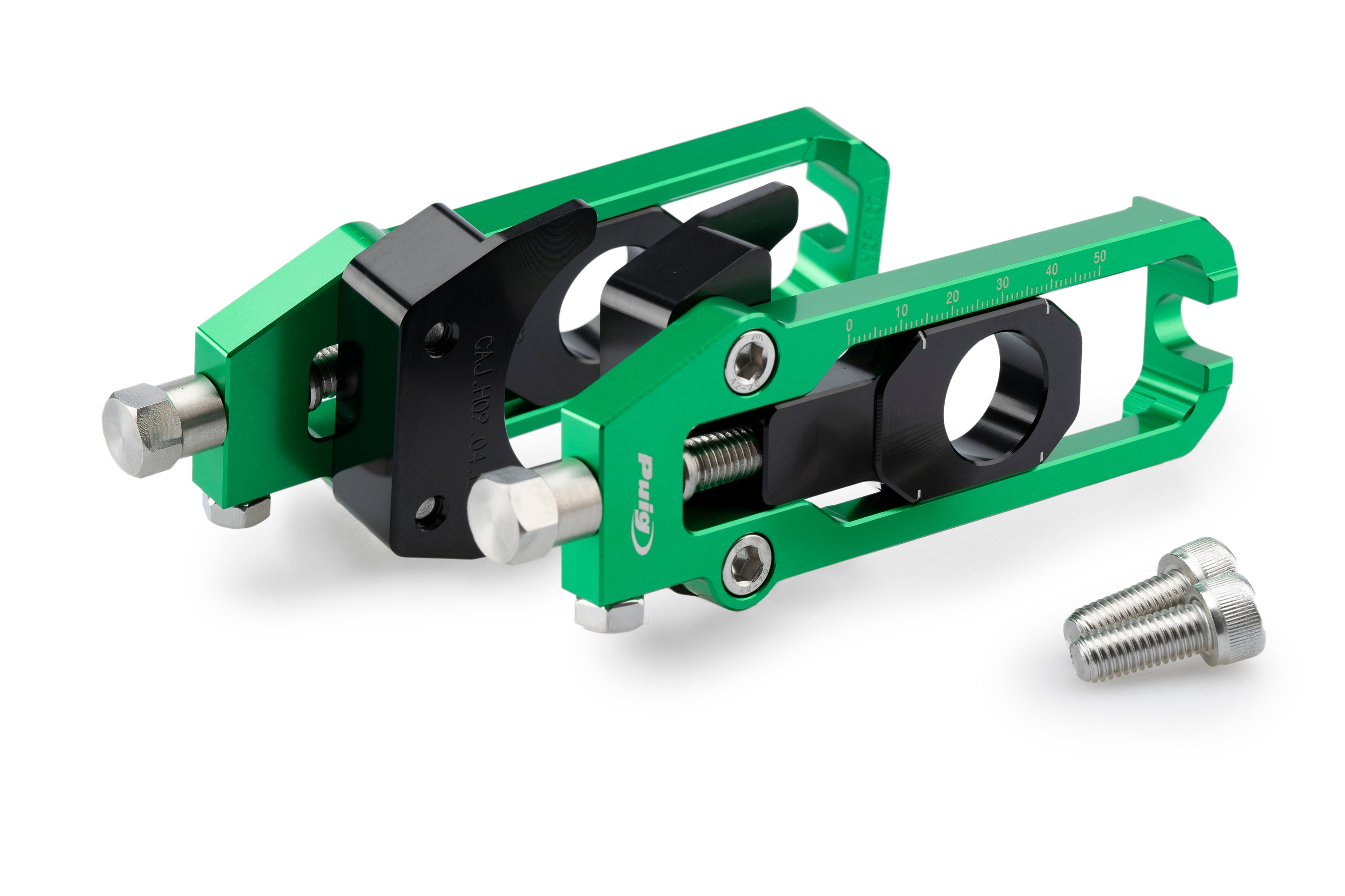 Puig Aluminium Chain Tensioner | Green | Honda CB650R/CBR650R 2019>Current -   Pyramid Motorcycle Accessories