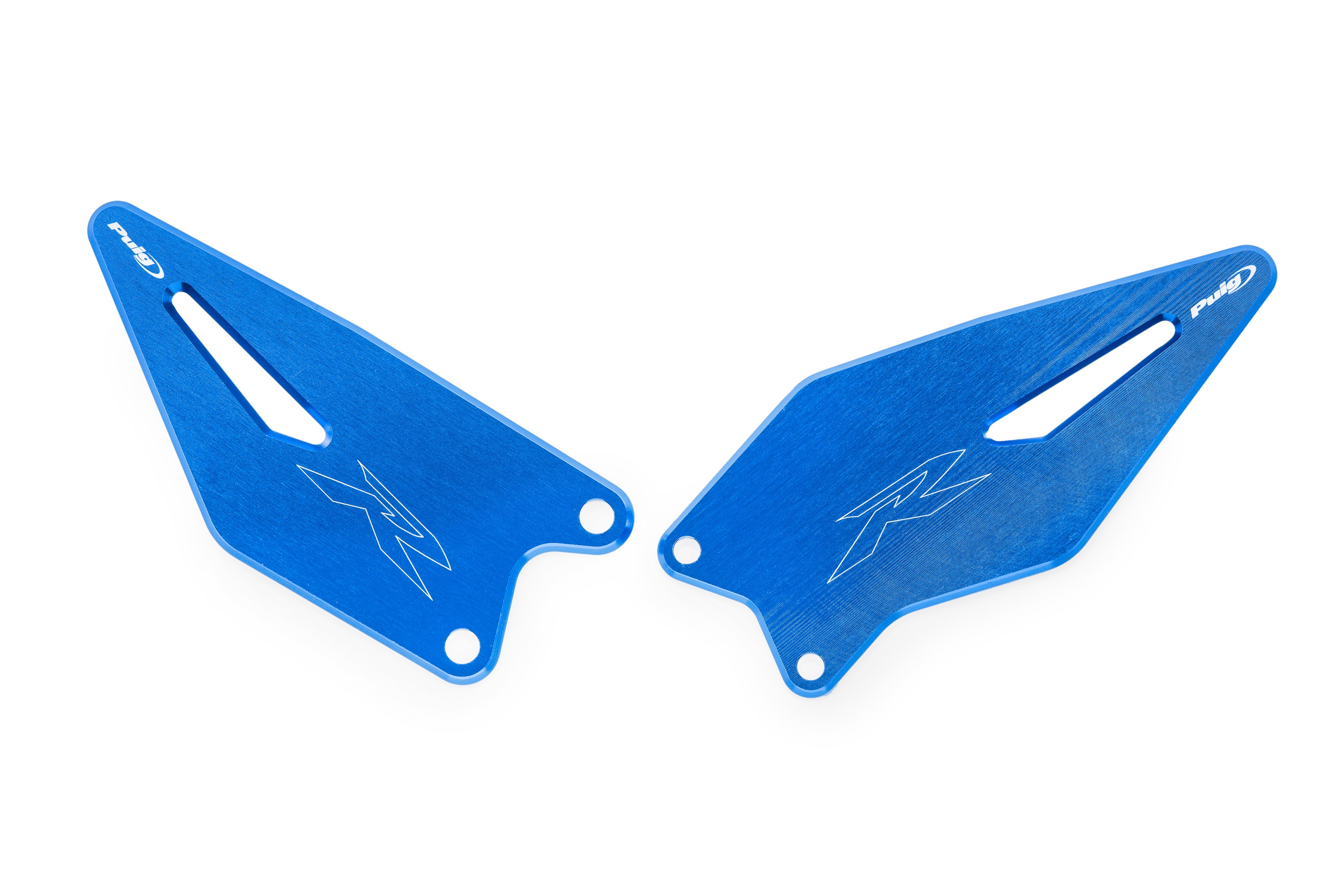 Puig Aluminium Heel Plates | Blue | Kawasaki ZX-6R Ninja 2024>Current -   Pyramid Motorcycle Accessories