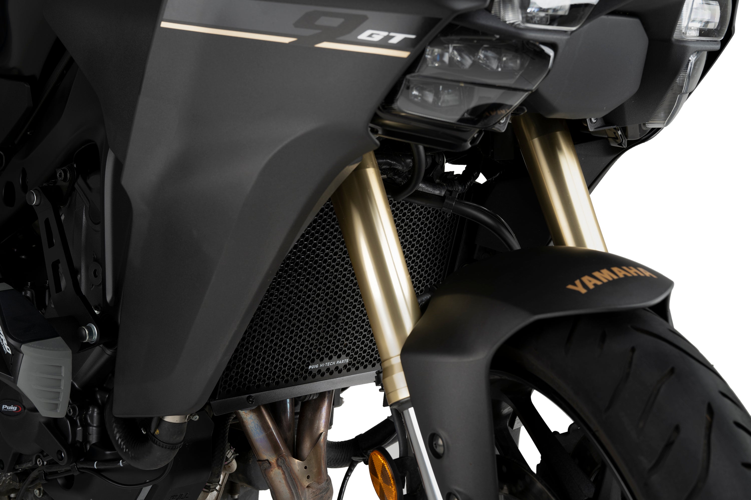 Puig Radiator Guard | Black | Yamaha MT-09/SP/Tracer 9/9 GT -   Pyramid Motorcycle Accessories
