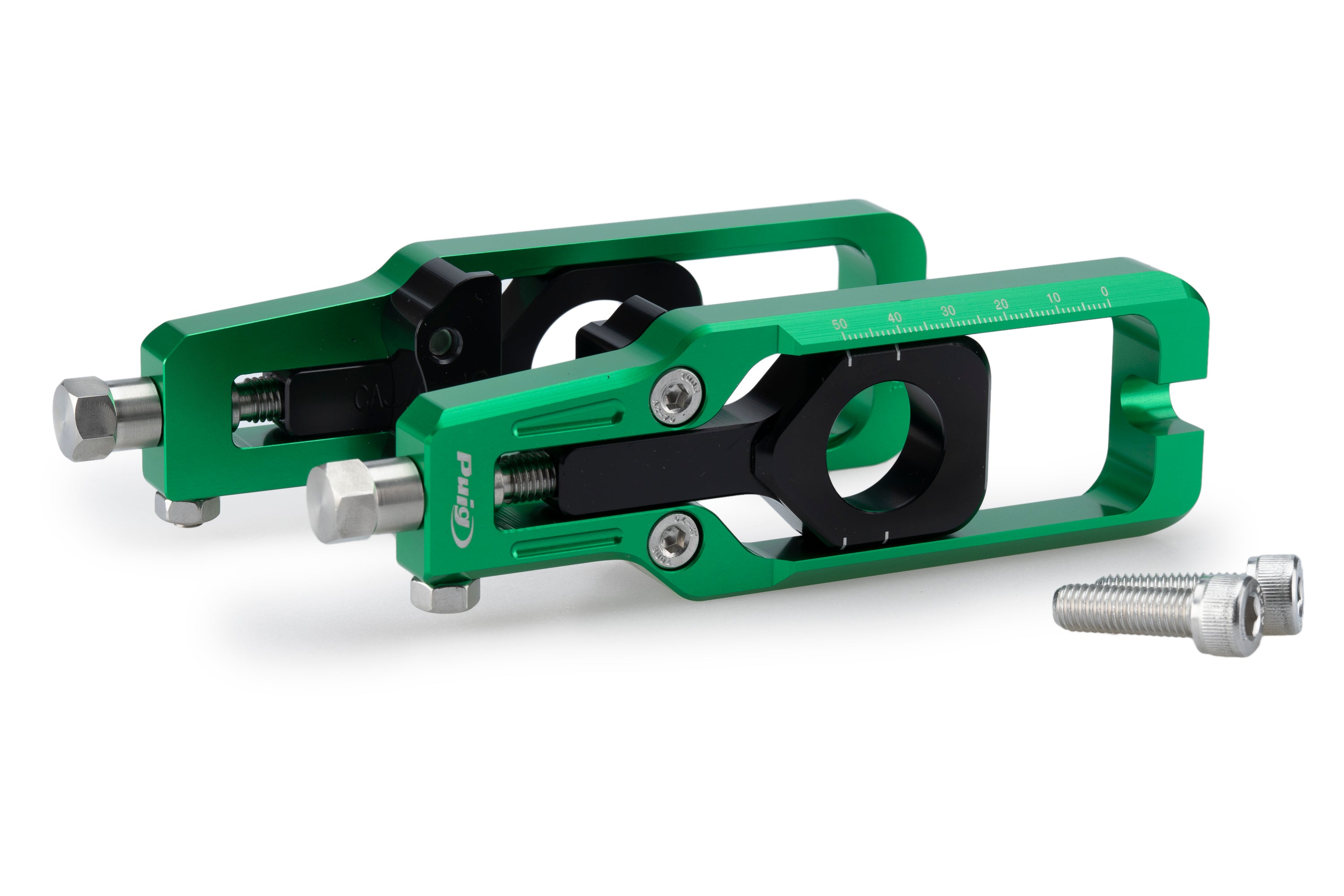 Puig Aluminium Chain Tensioner | Green | Honda CBR600RR 2024>Current -   Pyramid Motorcycle Accessories
