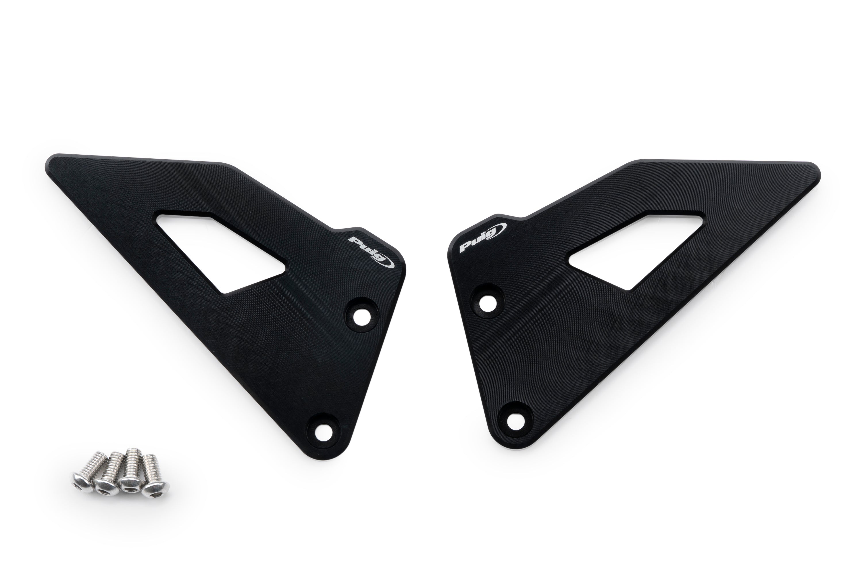 Puig Aluminium Heel Plates | Black | KTM 990 Duke/R 2024>Current -   Pyramid Motorcycle Accessories