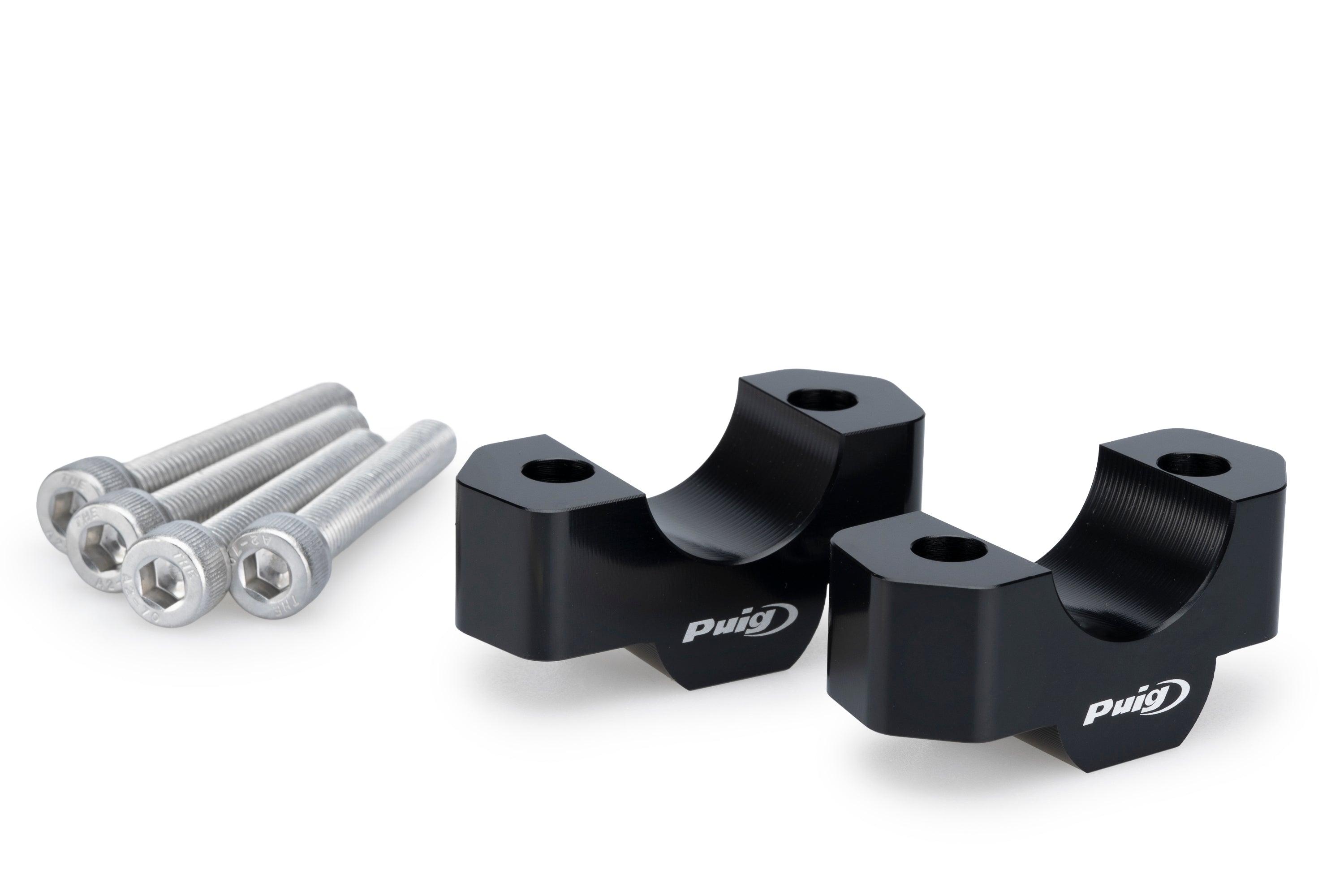 Puig Handlebar Risers - 20mm Rise | Black | Voge DS900X 2024>2025 -   Pyramid Motorcycle Accessories