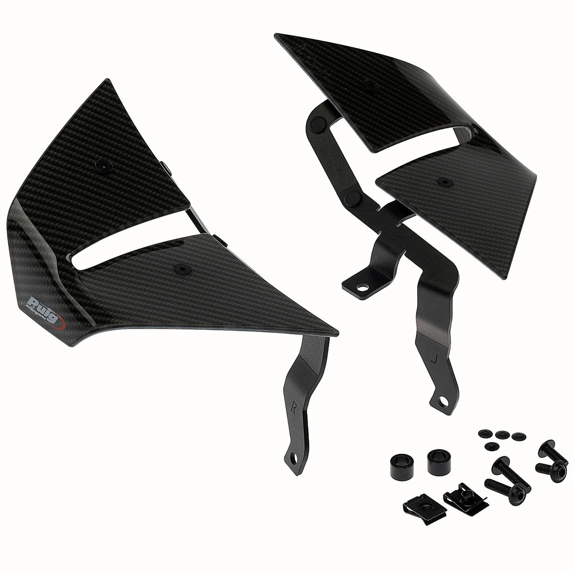 Puig D12 Side Downforce Wings | Carbon Look | Yamaha MT-07 2021>2024 -   Pyramid Motorcycle Accessories